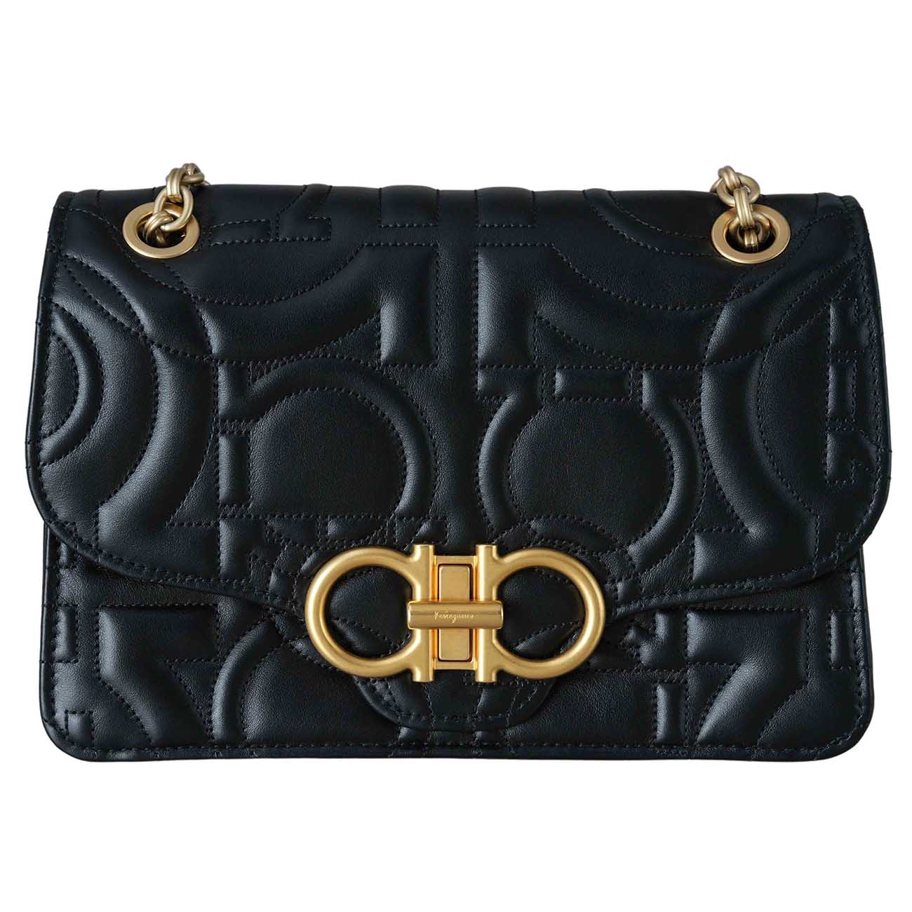 FERRAGAMO(USED)페레가모 간치니 체인 숄더백