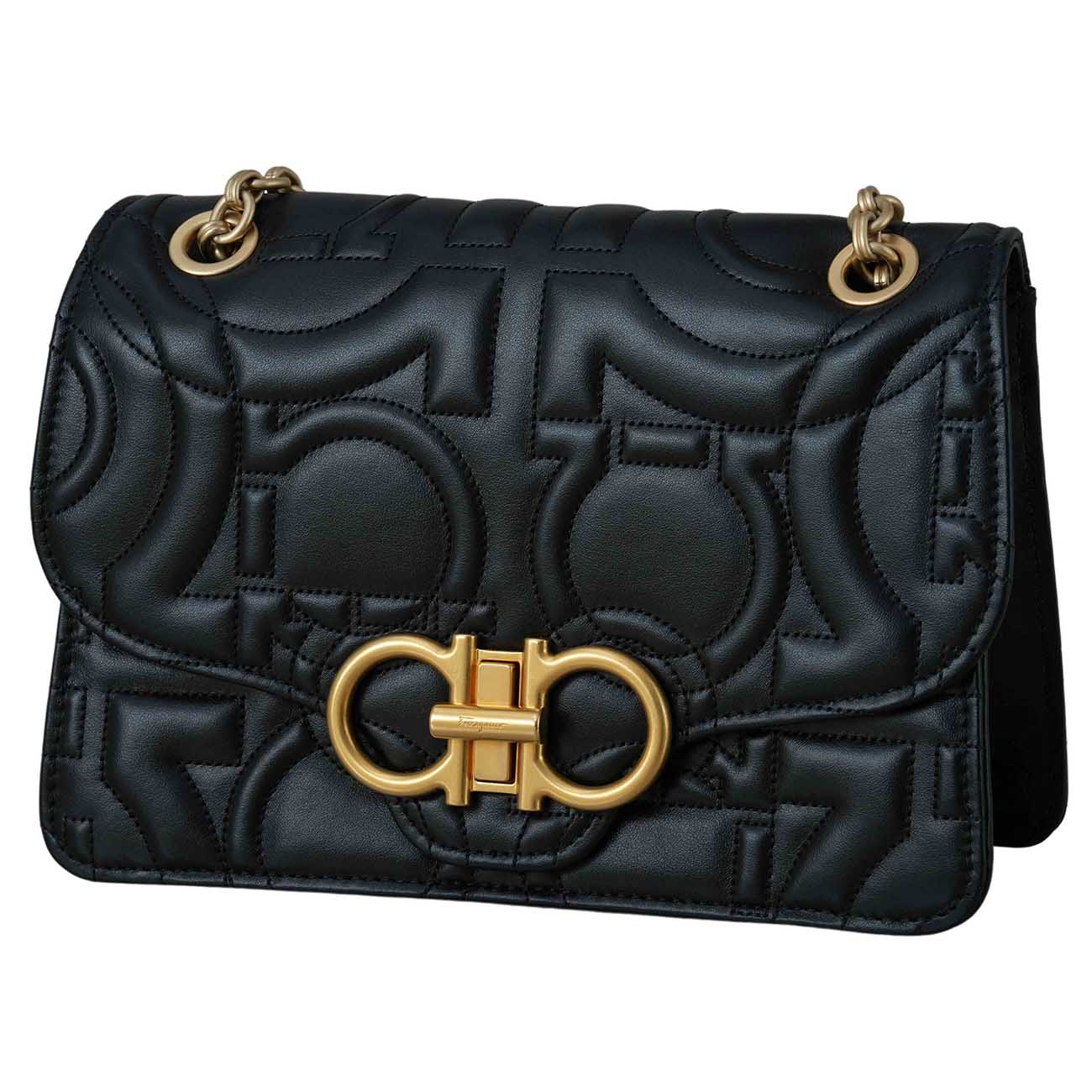 FERRAGAMO(USED)페레가모 간치니 체인 숄더백