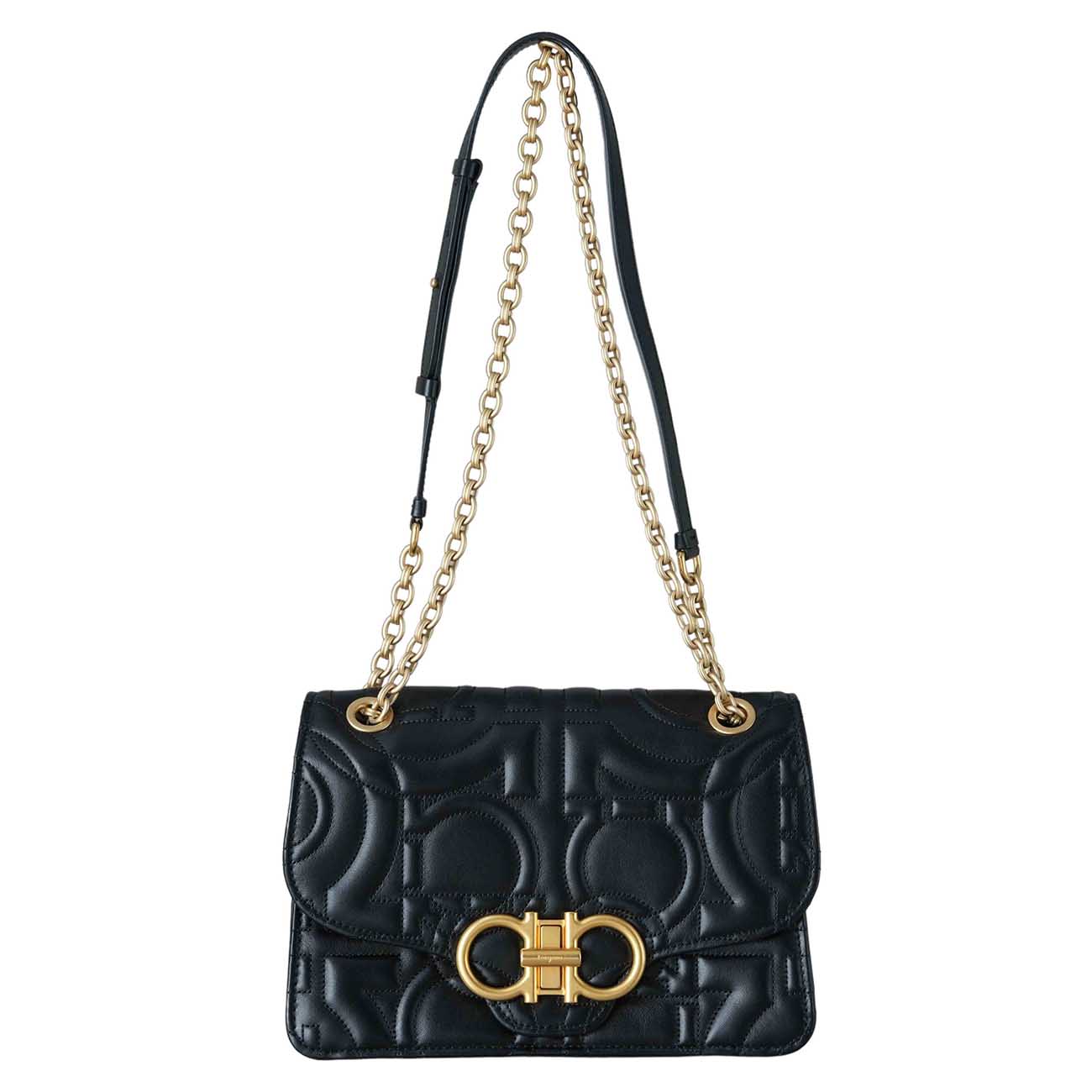 FERRAGAMO(USED)페레가모 간치니 체인 숄더백