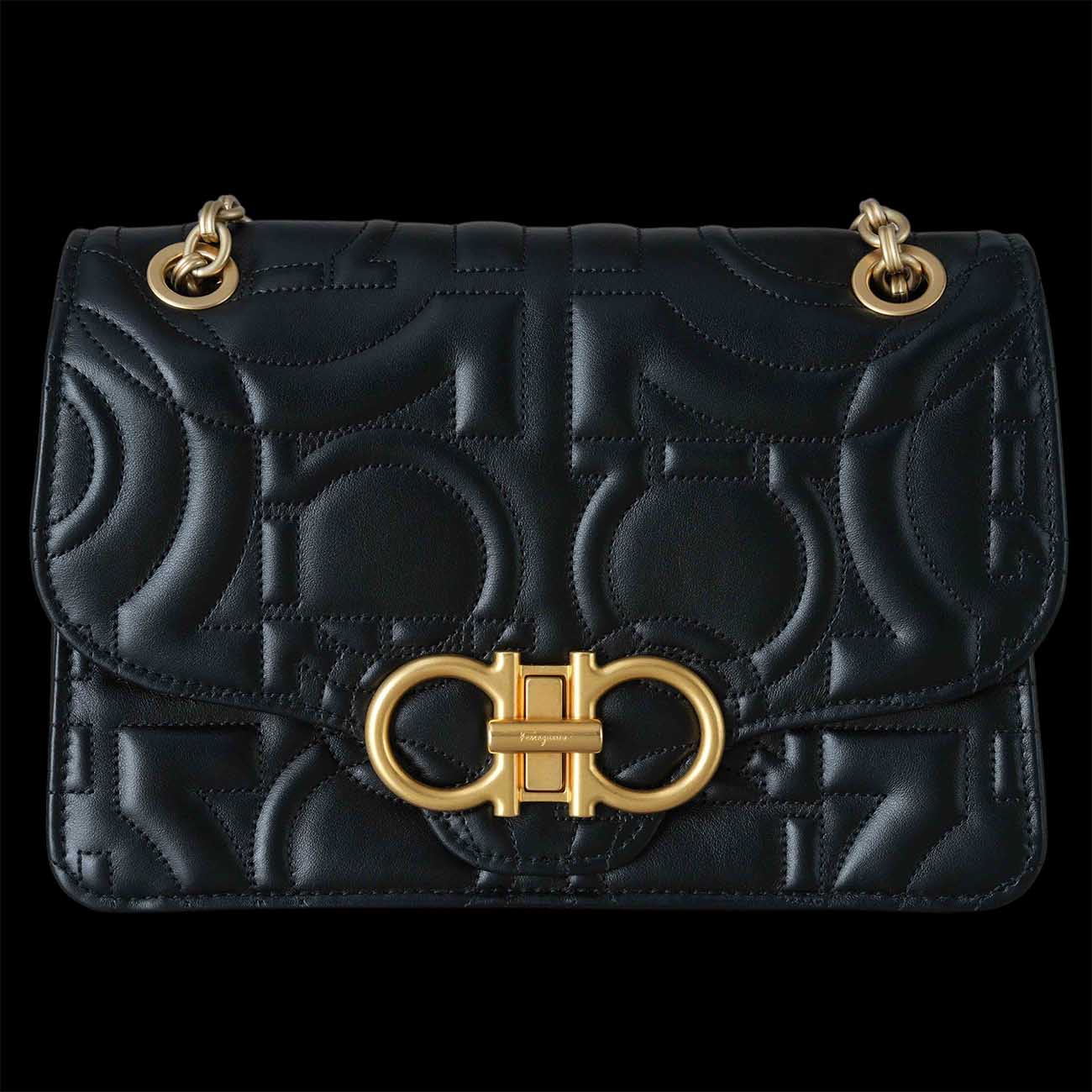 FERRAGAMO(USED)페레가모 간치니 체인 숄더백