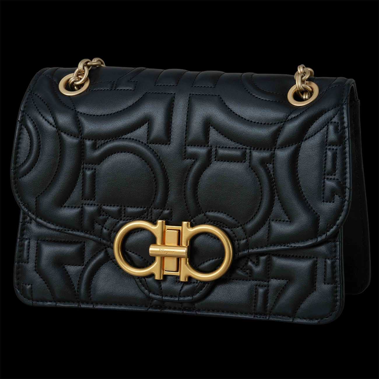 FERRAGAMO(USED)페레가모 간치니 체인 숄더백