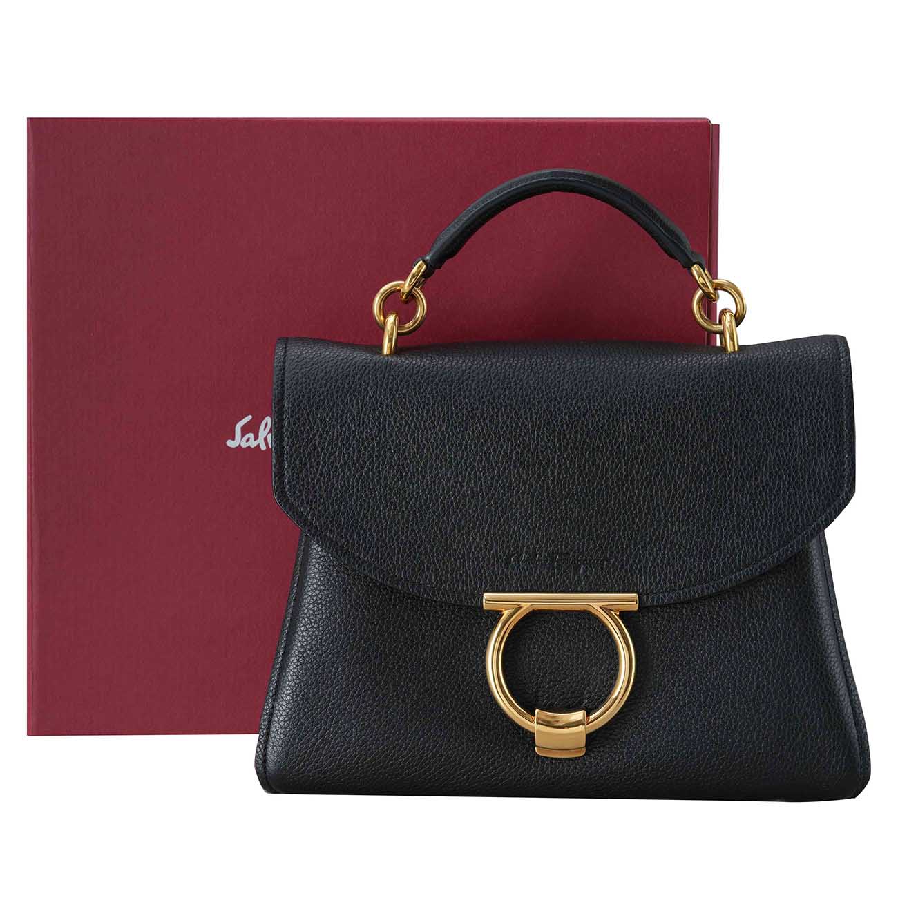 FERRAGAMO(USED)페라가모 21 H493 간치니 마고 탑 핸들 백