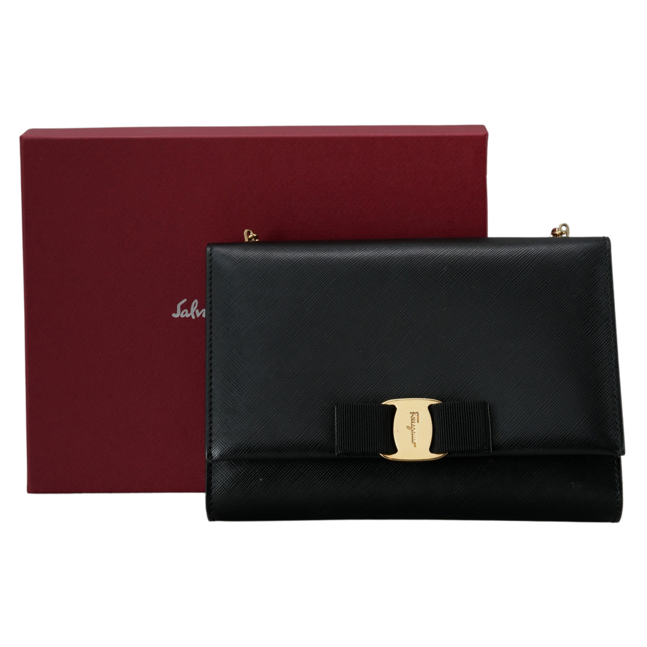 FERRAGAMO(USED)페레가모 바라리본 체인 숄더백