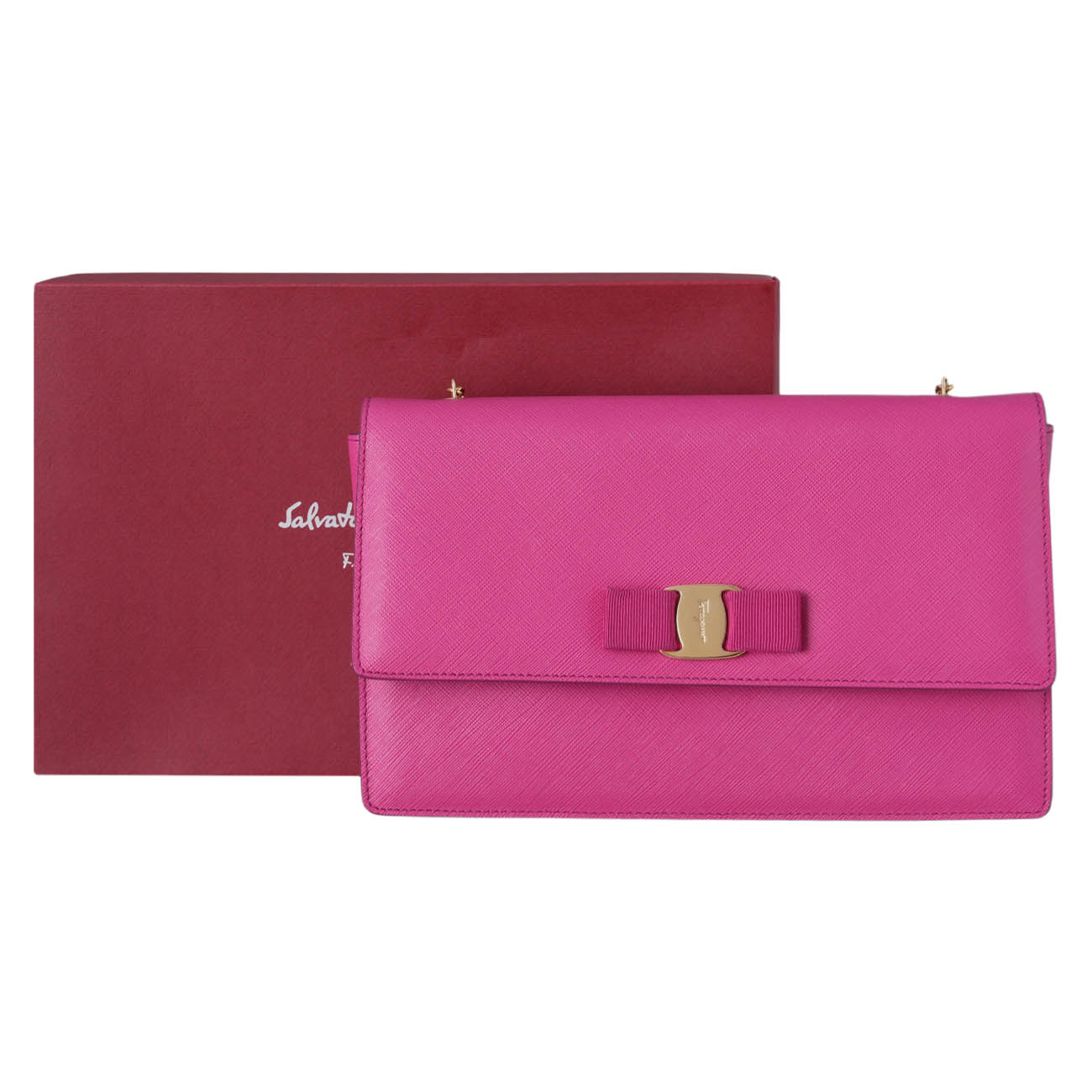 FERRAGAMO(USED)페레가모 간치니 바라리본 체인백