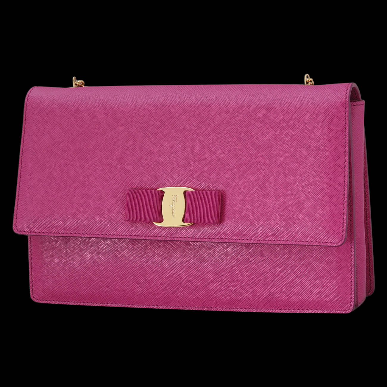 FERRAGAMO(USED)페레가모 간치니 바라리본 체인백