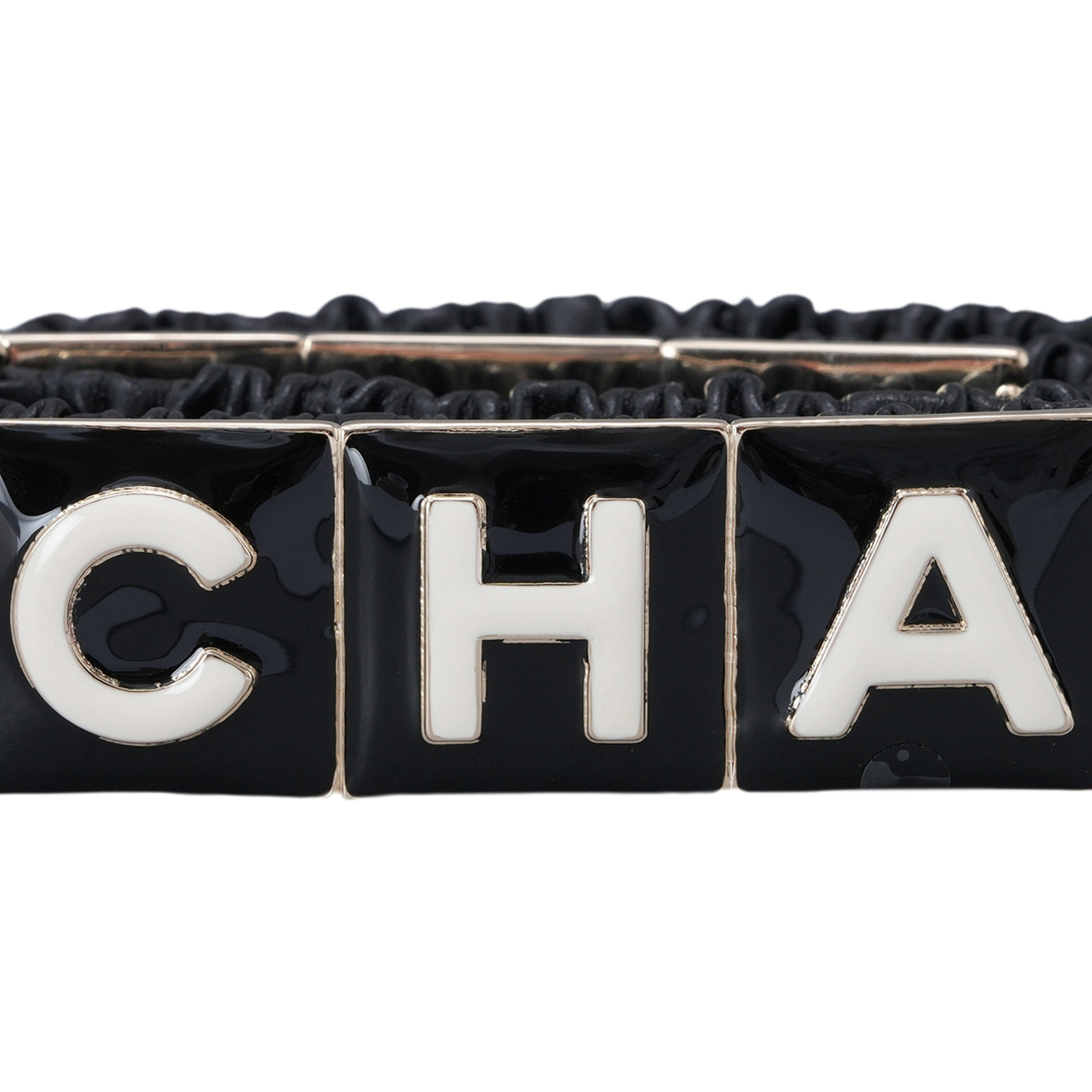 CHANEL(USED)샤넬 레터링 밴딩 벨트