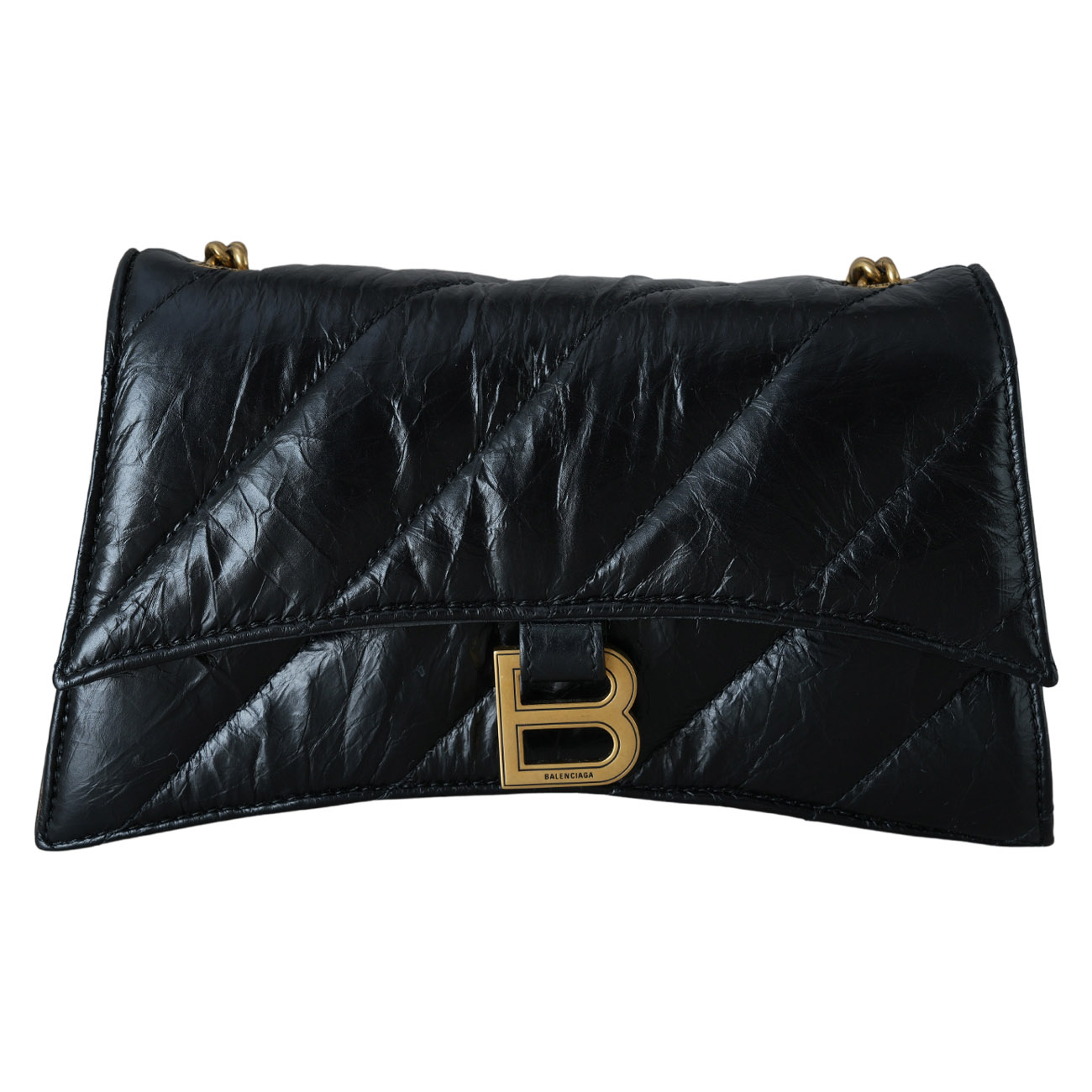 BALENCIAGA(USED)발렌시아가 736016 크러쉬 XS 퀼팅 체인백 블랙