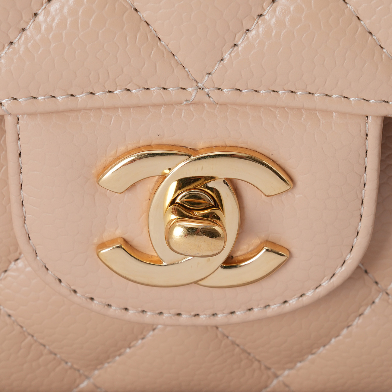 CHANEL(USED)샤넬 캐비어 클래식 베이지 미듐