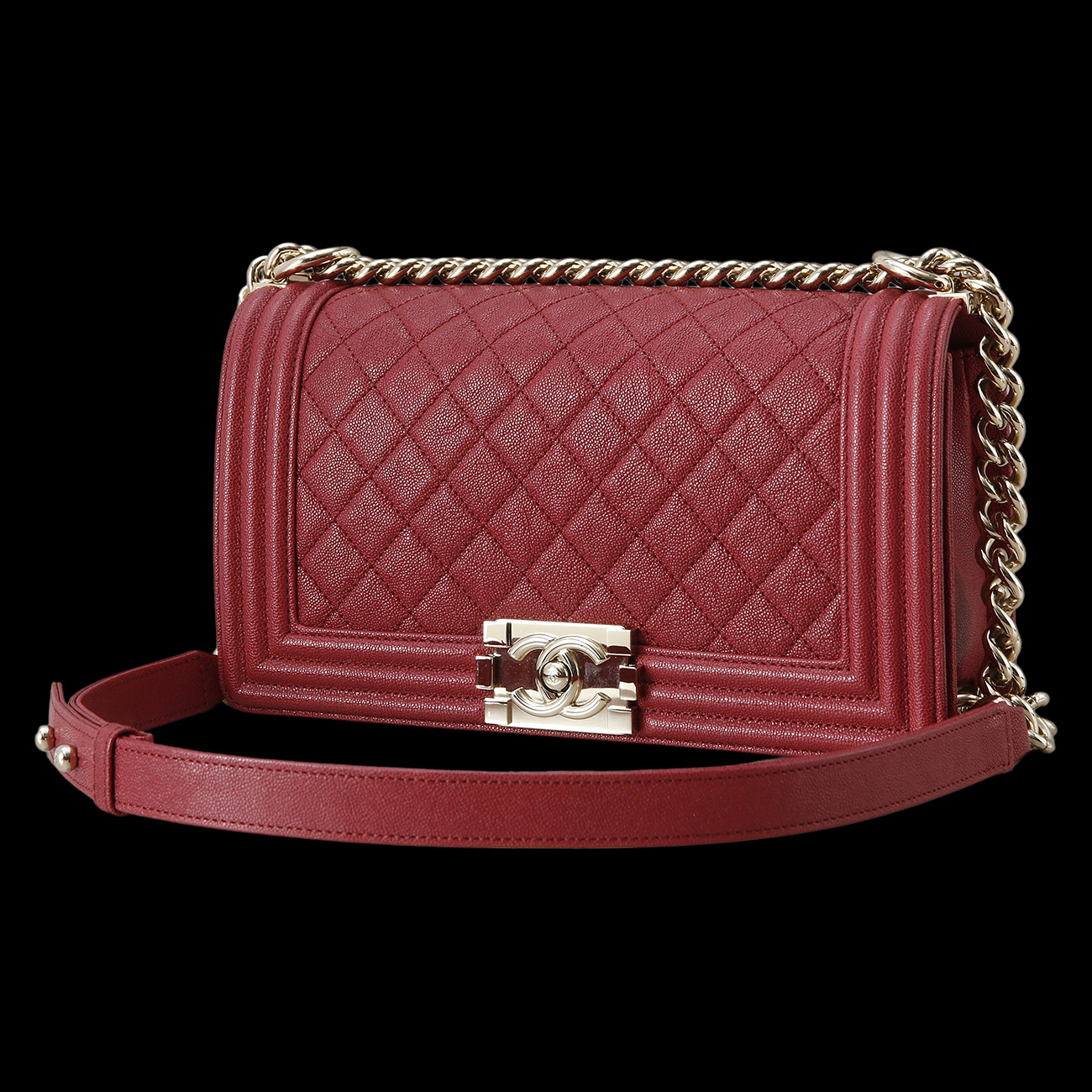 CHANEL(USED)샤넬 보이샤넬 캐비어 미듐