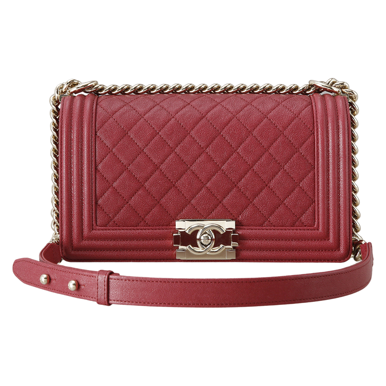 CHANEL(USED)샤넬 보이샤넬 캐비어 미듐