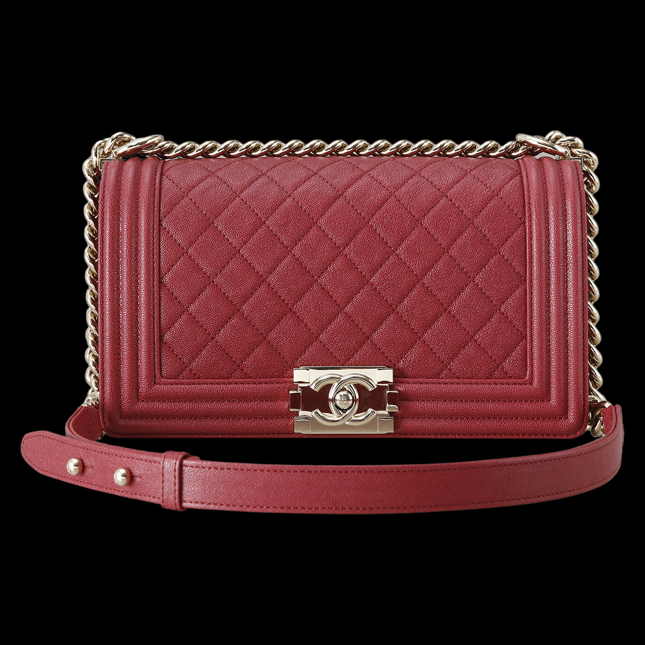 CHANEL(USED)샤넬 보이샤넬 캐비어 미듐