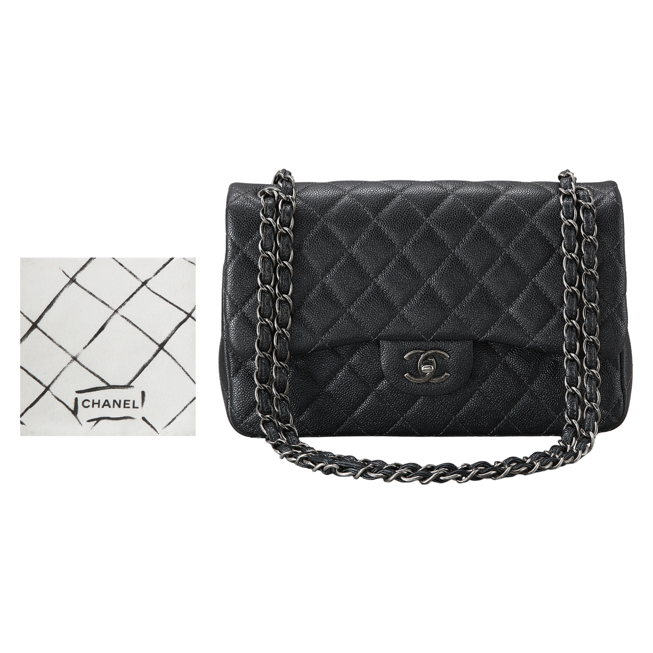 CHANEL(USED)샤넬 클래식 캐비어 라지 플랩백