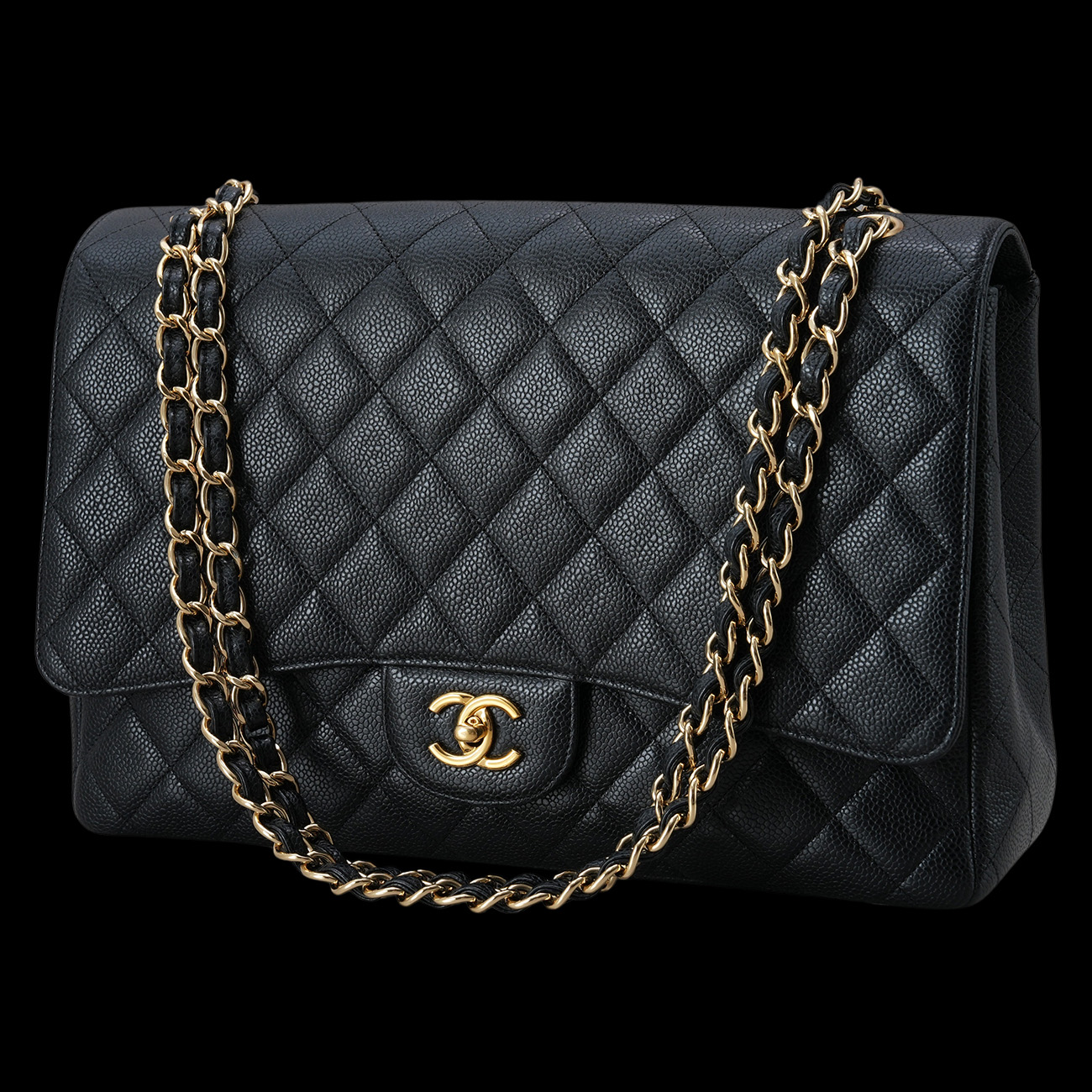 CHANEL(USED)샤넬 클래식 캐비어 맥시