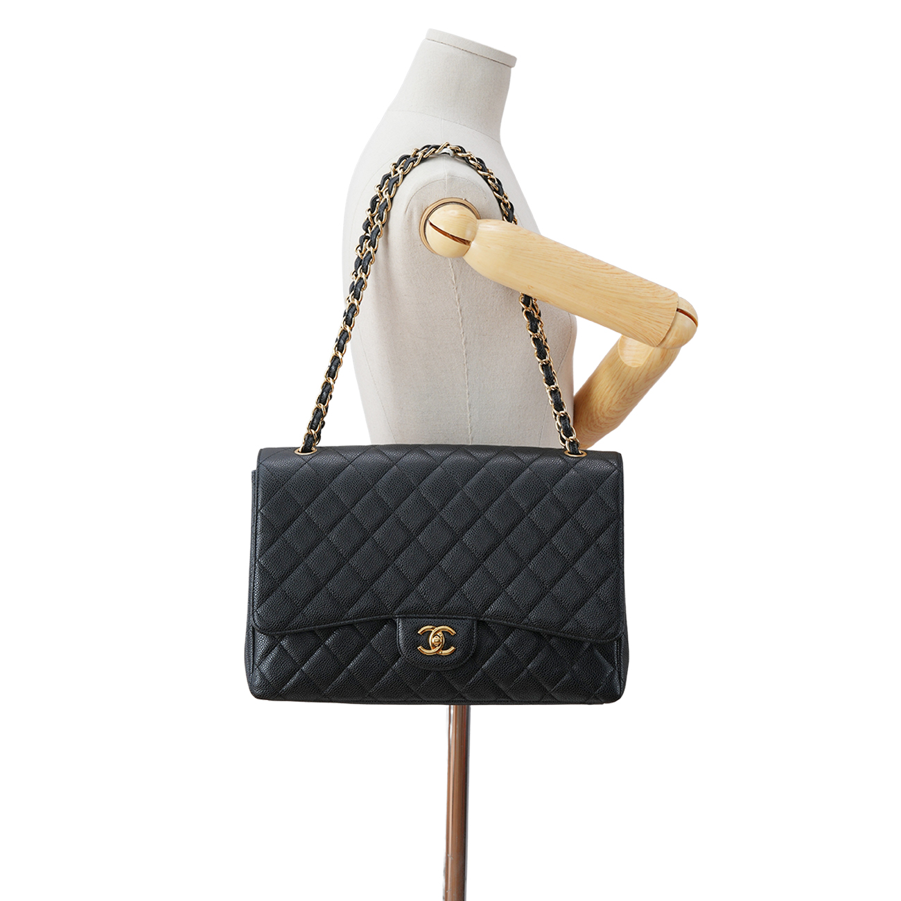 CHANEL(USED)샤넬 클래식 캐비어 맥시