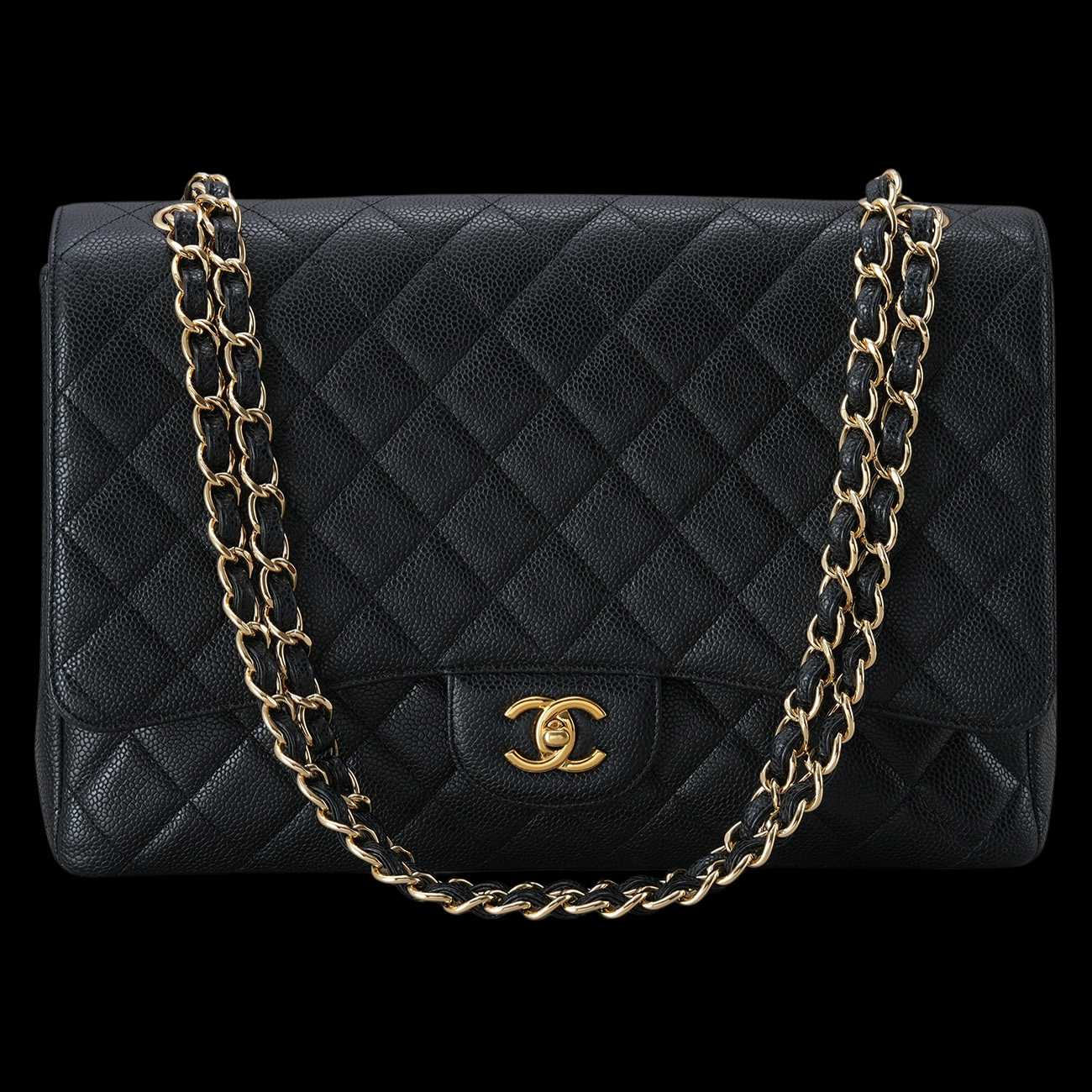 CHANEL(USED)샤넬 클래식 캐비어 맥시