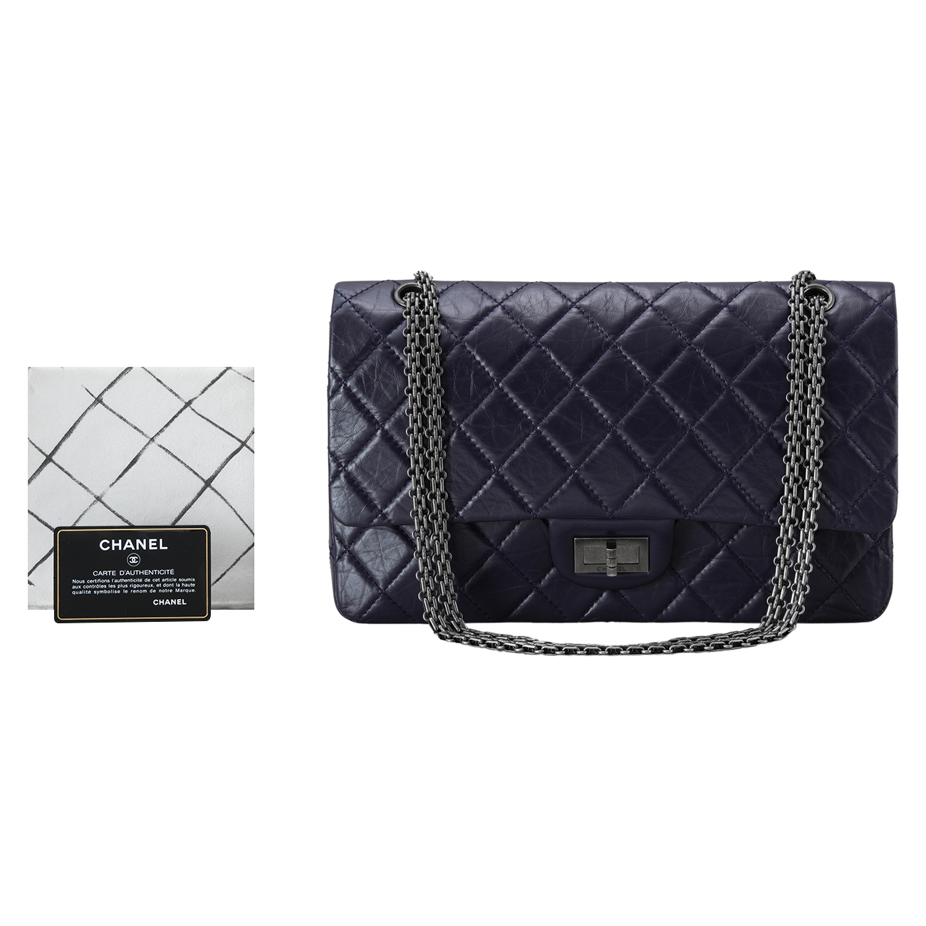 CHANEL(USED)샤넬 2.55 빈티지 라지 플랩백 퍼플