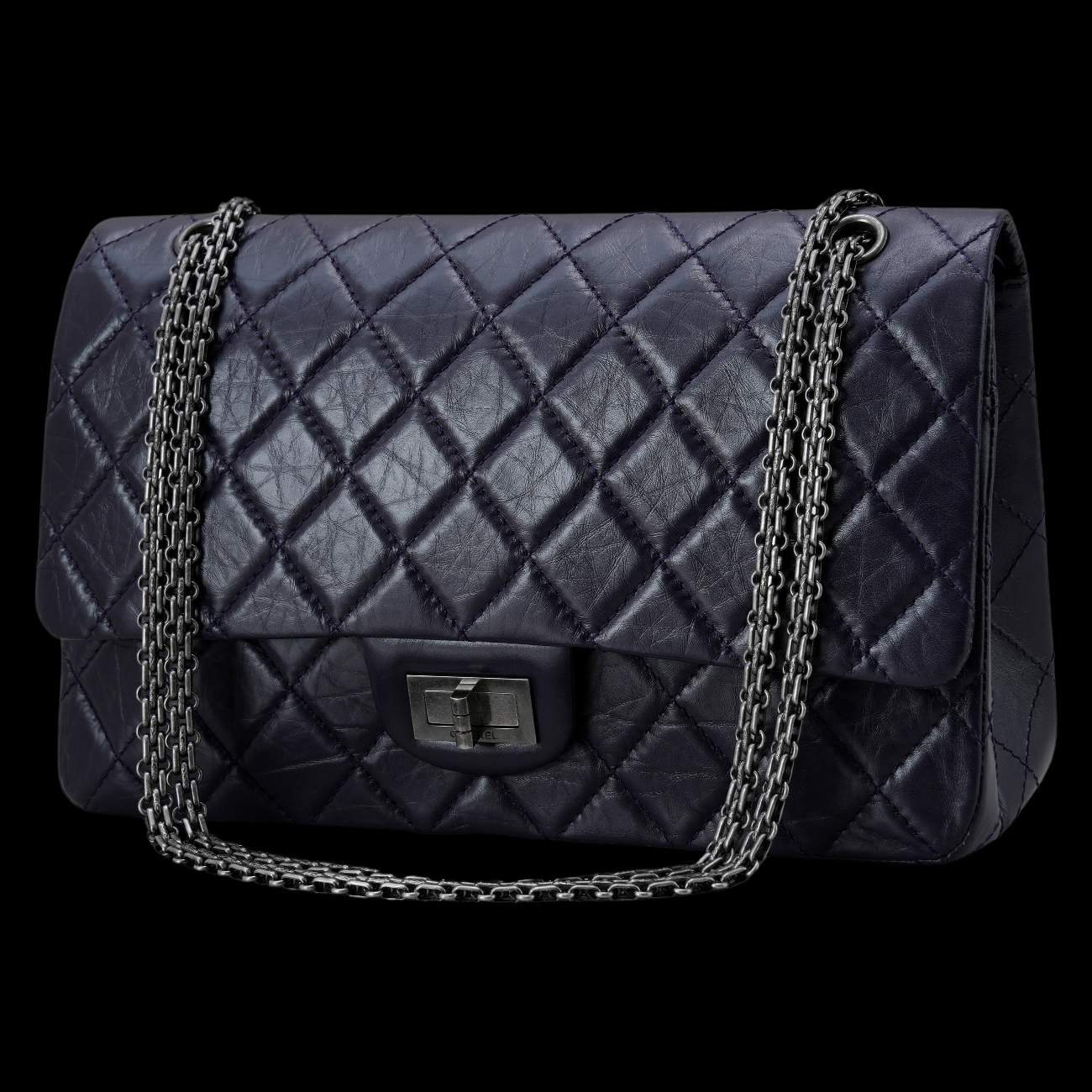 CHANEL(USED)샤넬 2.55 빈티지 라지 플랩백 퍼플
