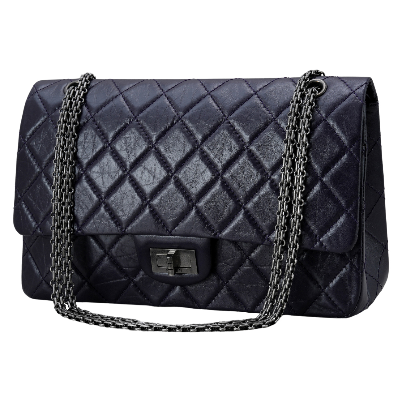 CHANEL(USED)샤넬 2.55 빈티지 라지 플랩백 퍼플