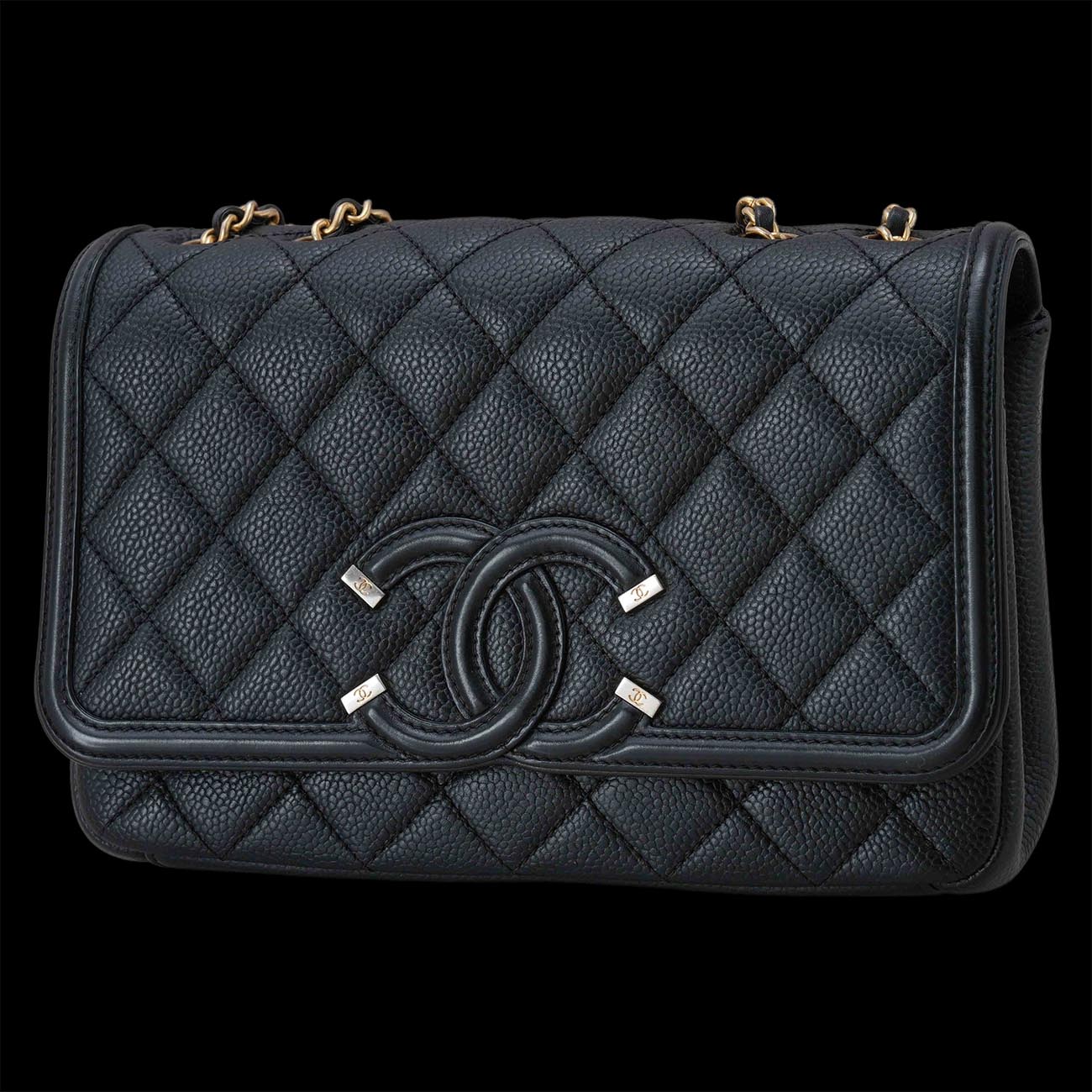 CHANEL(USED)샤넬 시즌 CC로고 플랩백