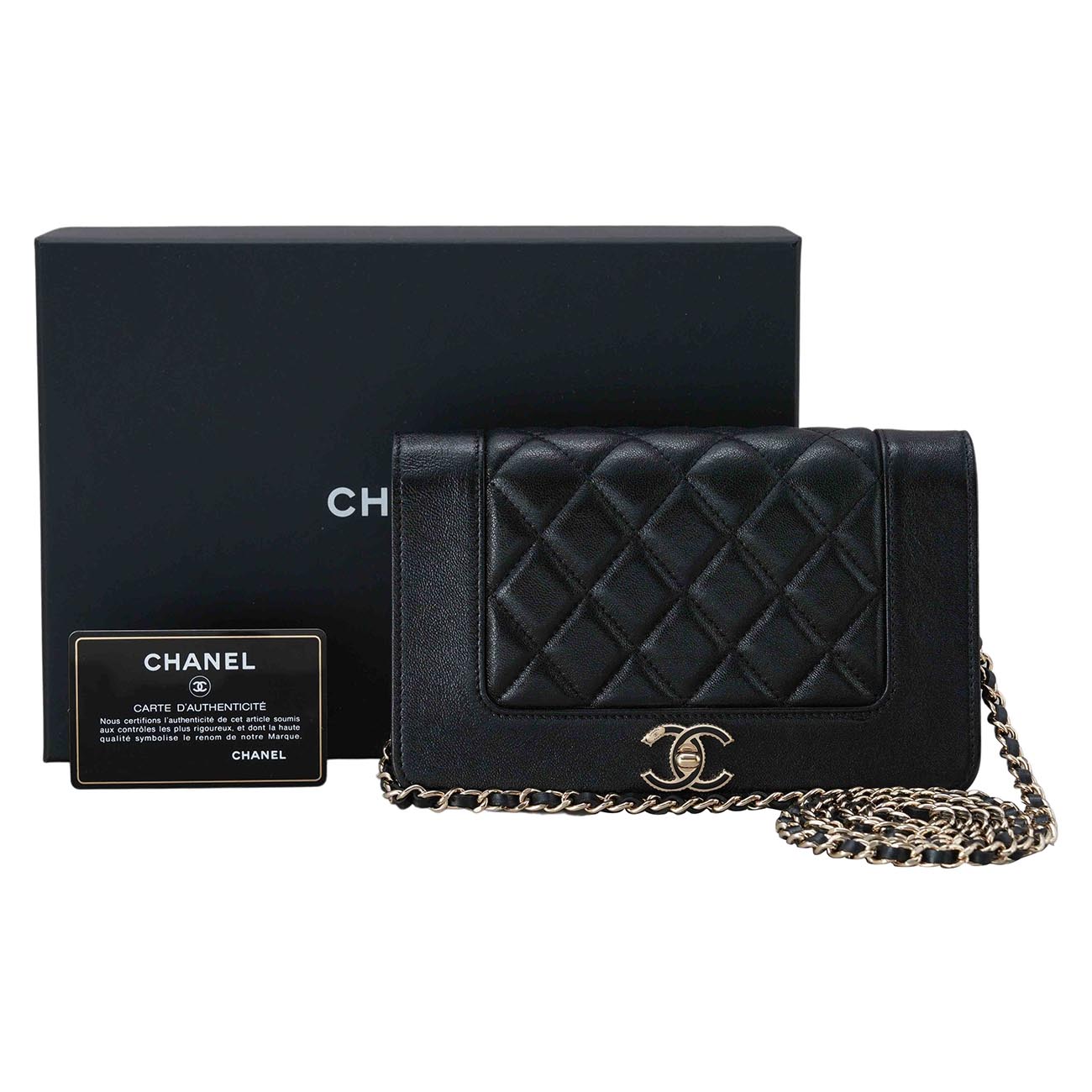 CHANEL(USED)샤넬 A80972 마드모아젤 쉐브론 WOC