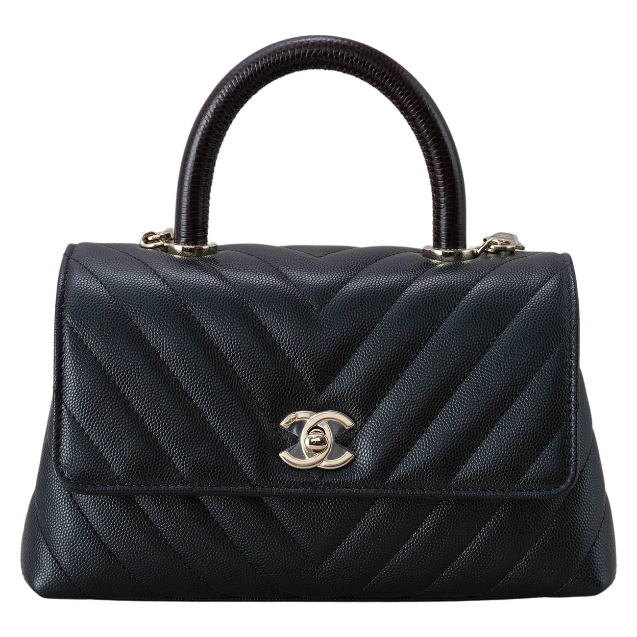 CHANEL(USED)샤넬 캐비어 쉐브론 코코핸들 스몰