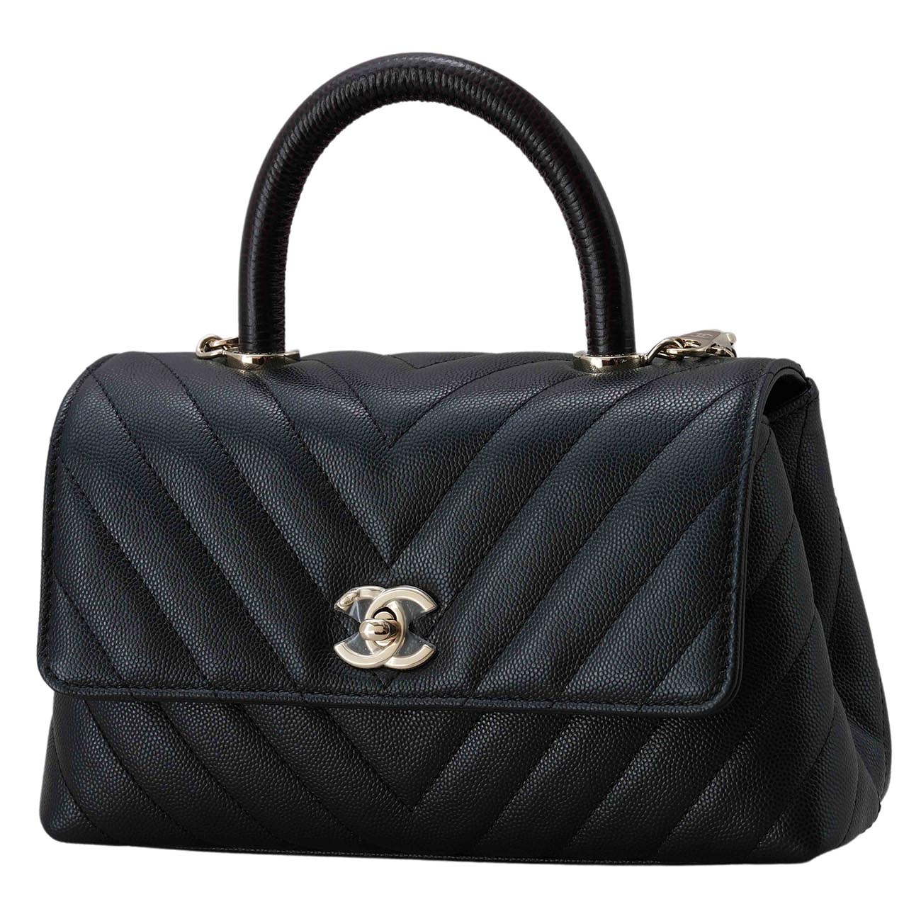 CHANEL(USED)샤넬 캐비어 쉐브론 코코핸들 스몰