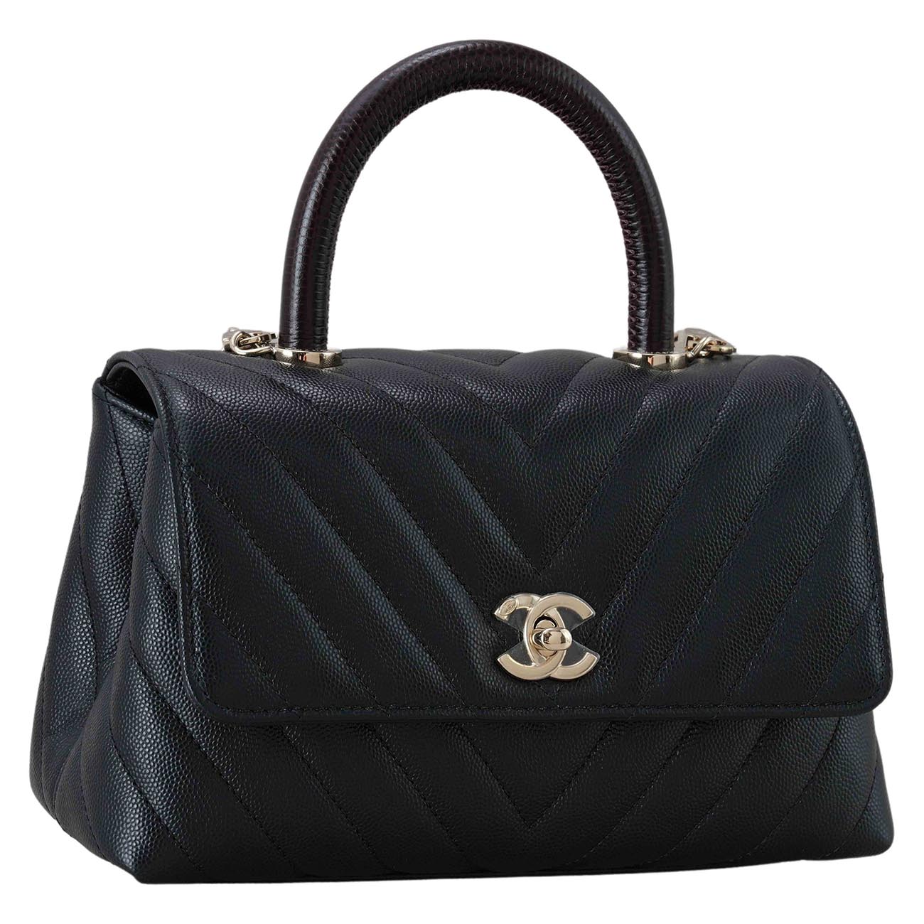 CHANEL(USED)샤넬 캐비어 쉐브론 코코핸들 스몰