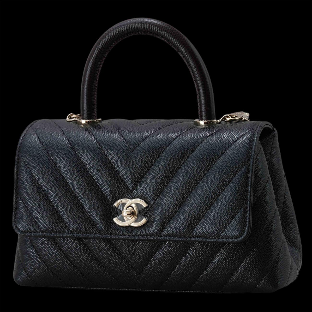 CHANEL(USED)샤넬 캐비어 쉐브론 코코핸들 스몰