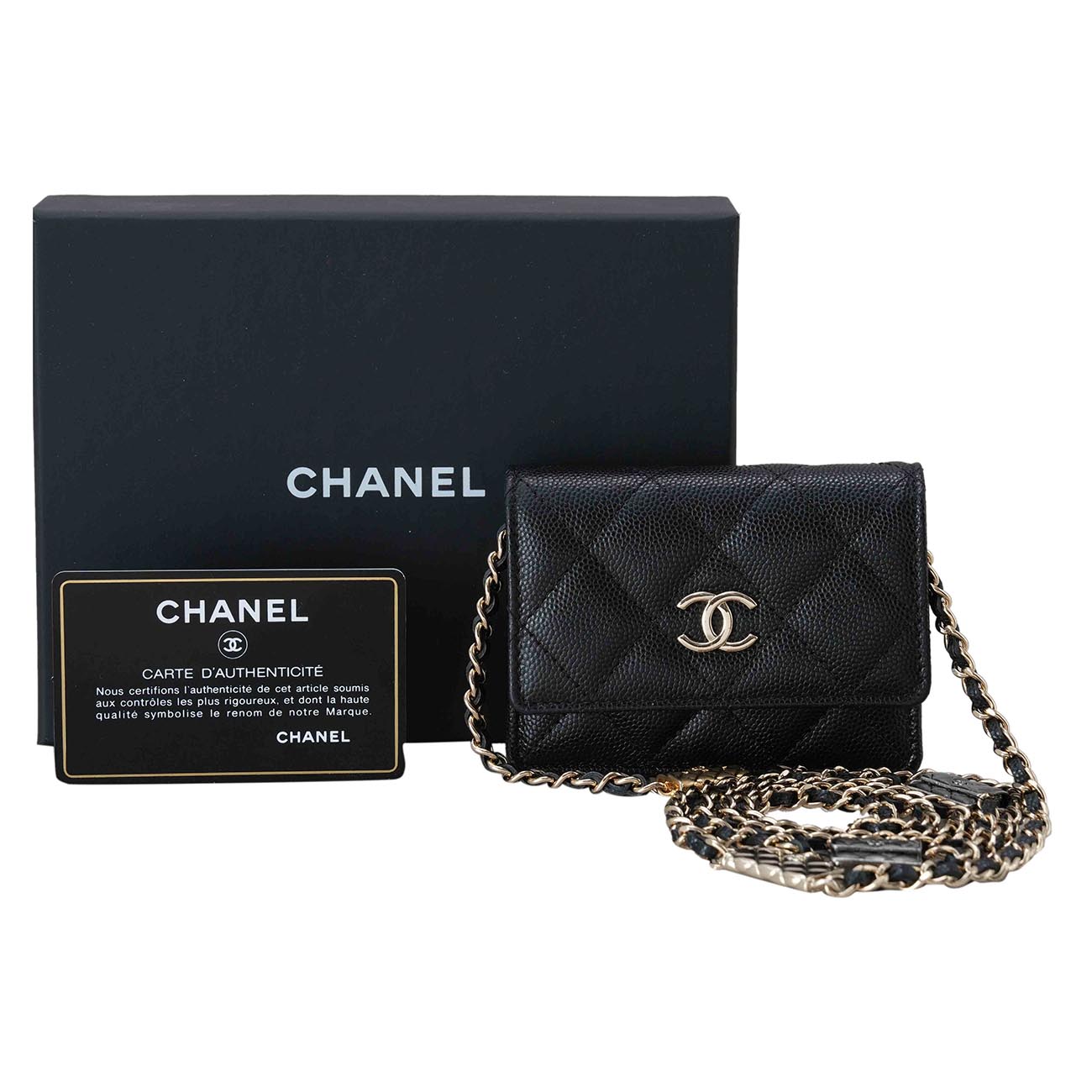 CHANEL(USED)샤넬 AP2444 캐비어 아코디언 WOC