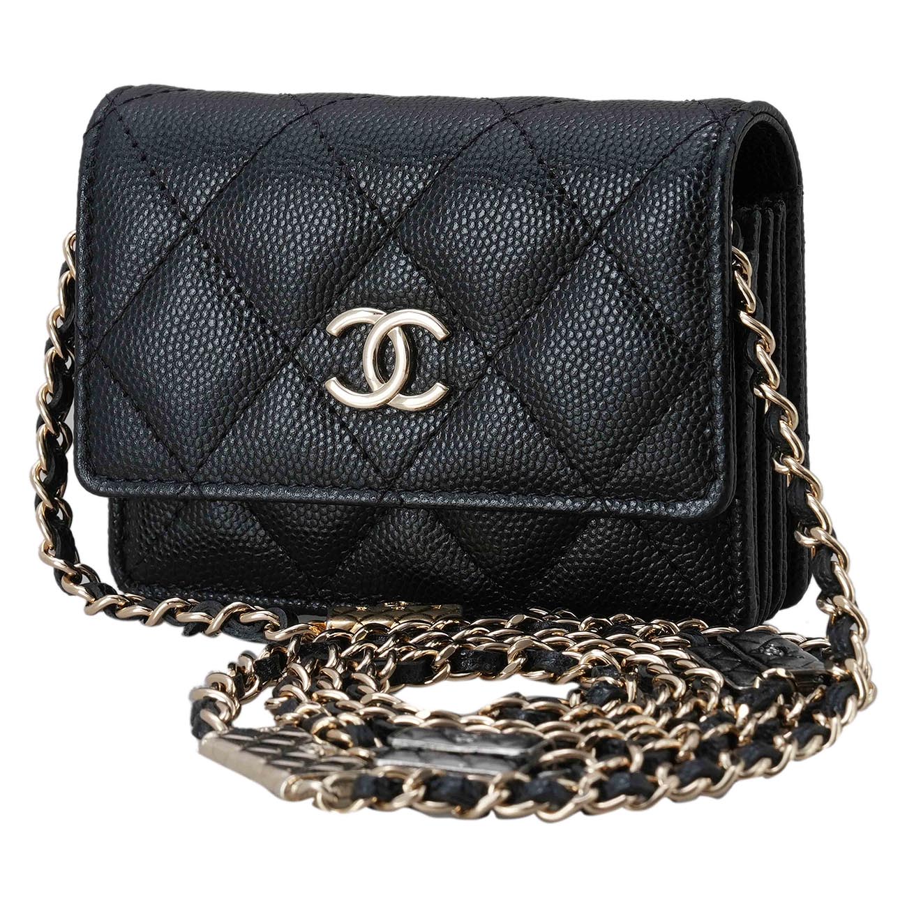 CHANEL(USED)샤넬 AP2444 캐비어 아코디언 WOC