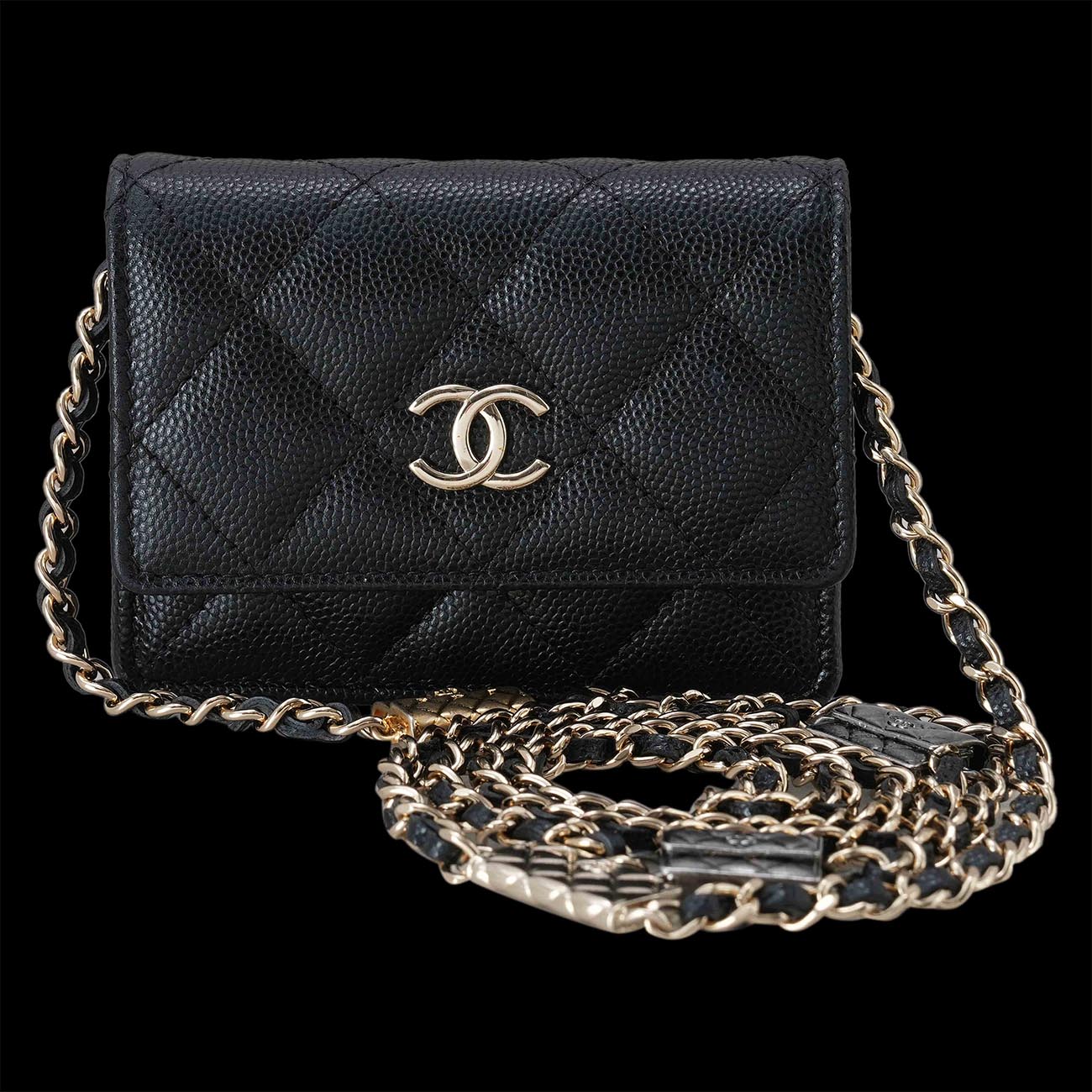 CHANEL(USED)샤넬 AP2444 캐비어 아코디언 WOC