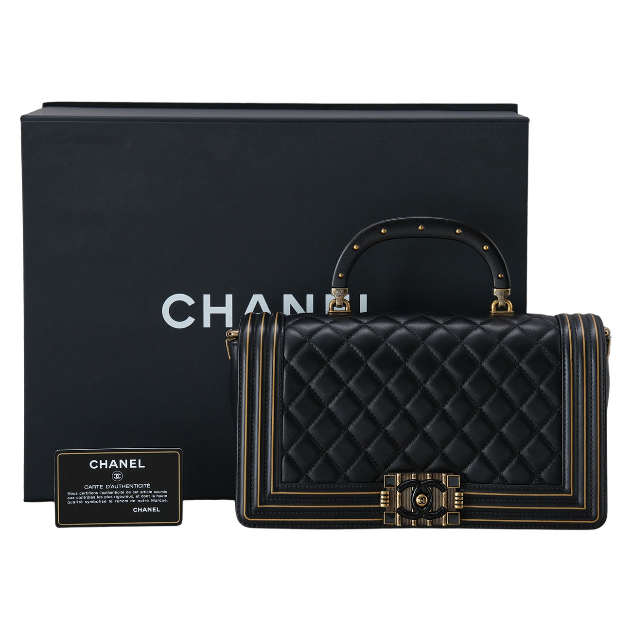 CHANEL(USED)샤넬 시즌 보이샤넬 램스킨 미듐