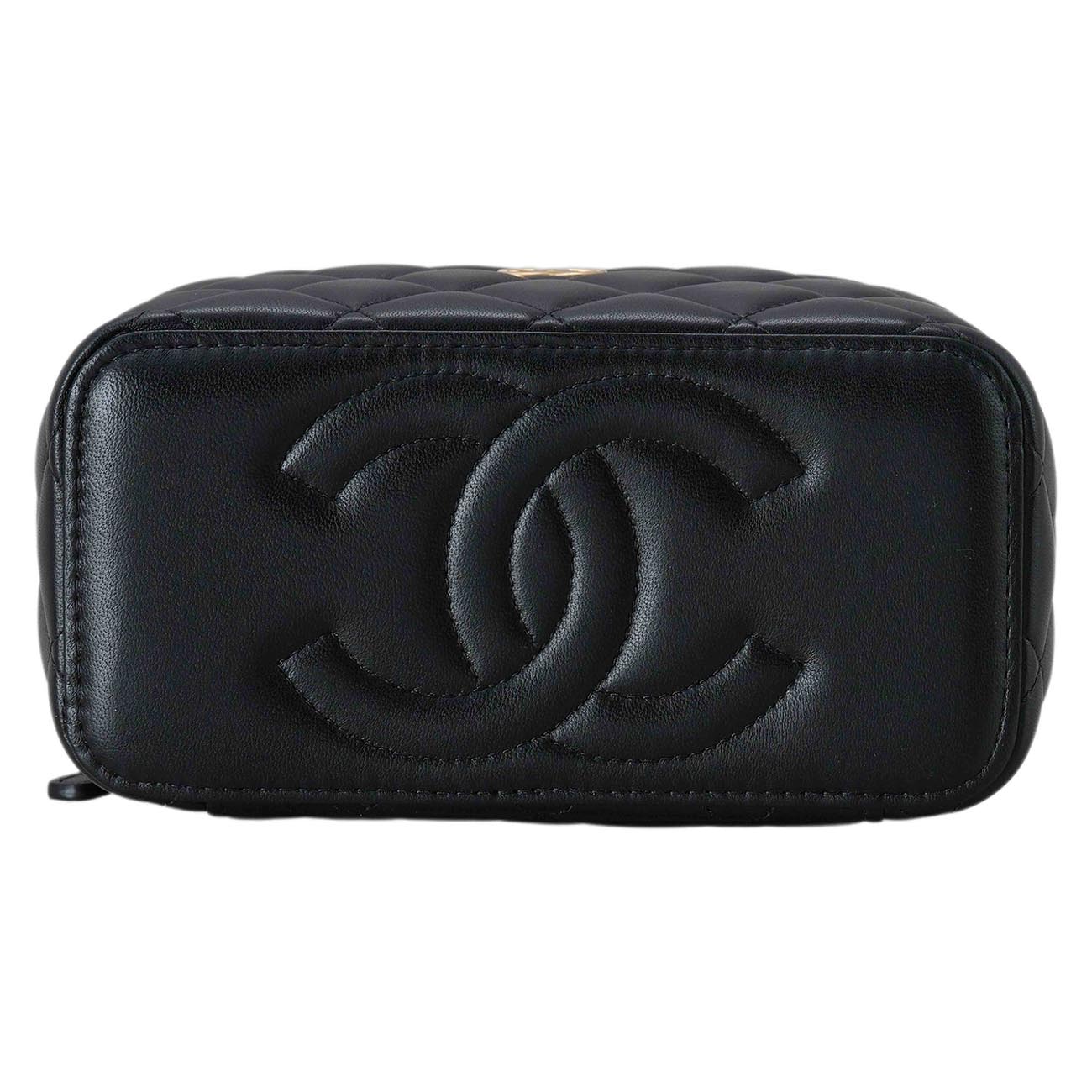 CHANEL(USED)샤넬 AP2199 램스킨 탑핸들 직사각 베니티