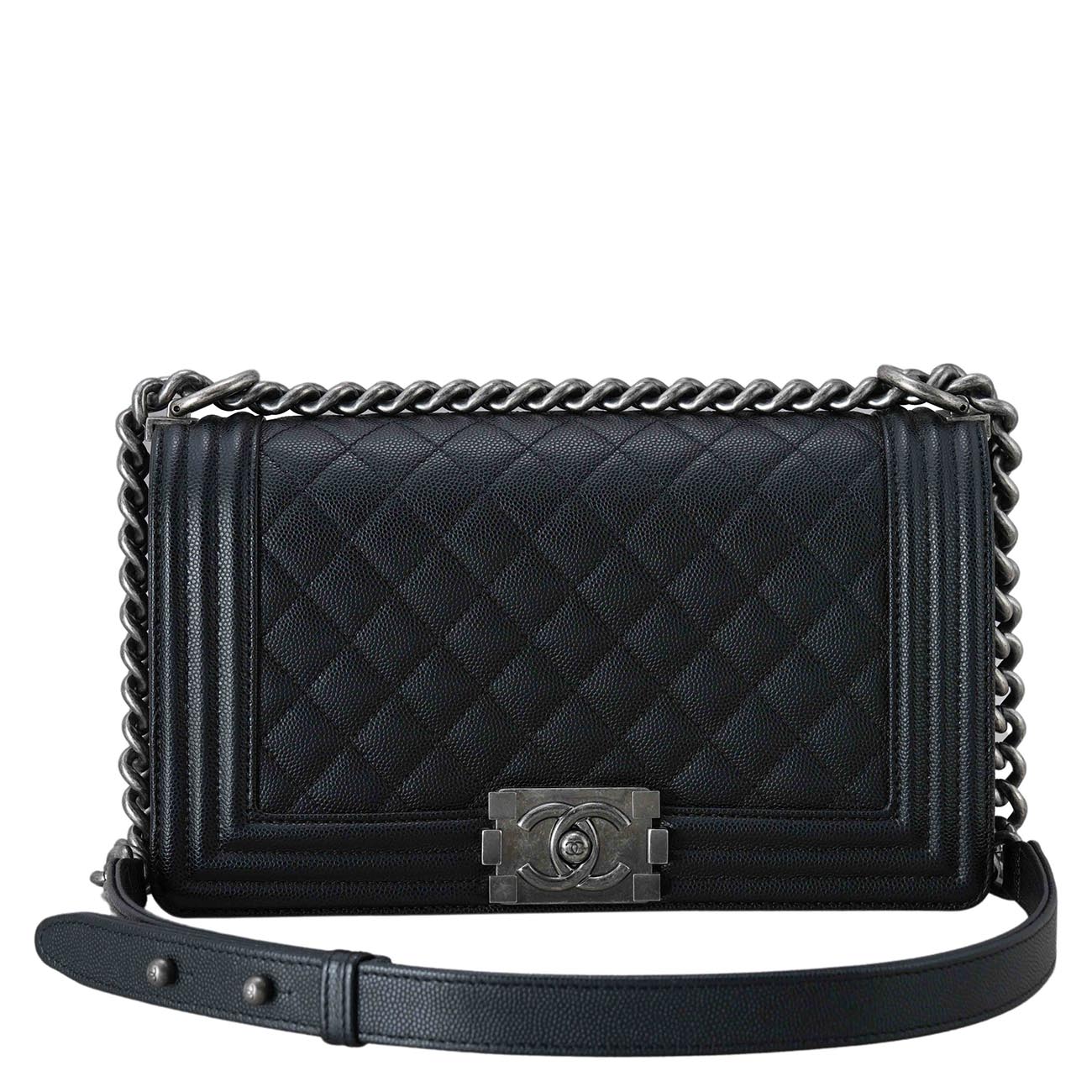 CHANEL(USED)샤넬 캐비어 보이샤넬 미듐 플랩백