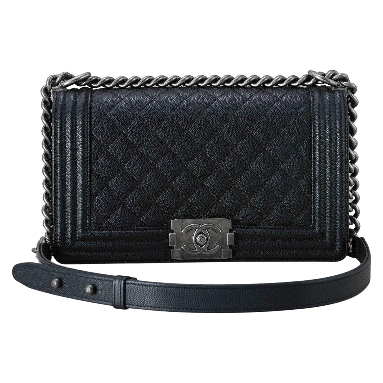 CHANEL(USED)샤넬 캐비어 보이샤넬 미듐 플랩백