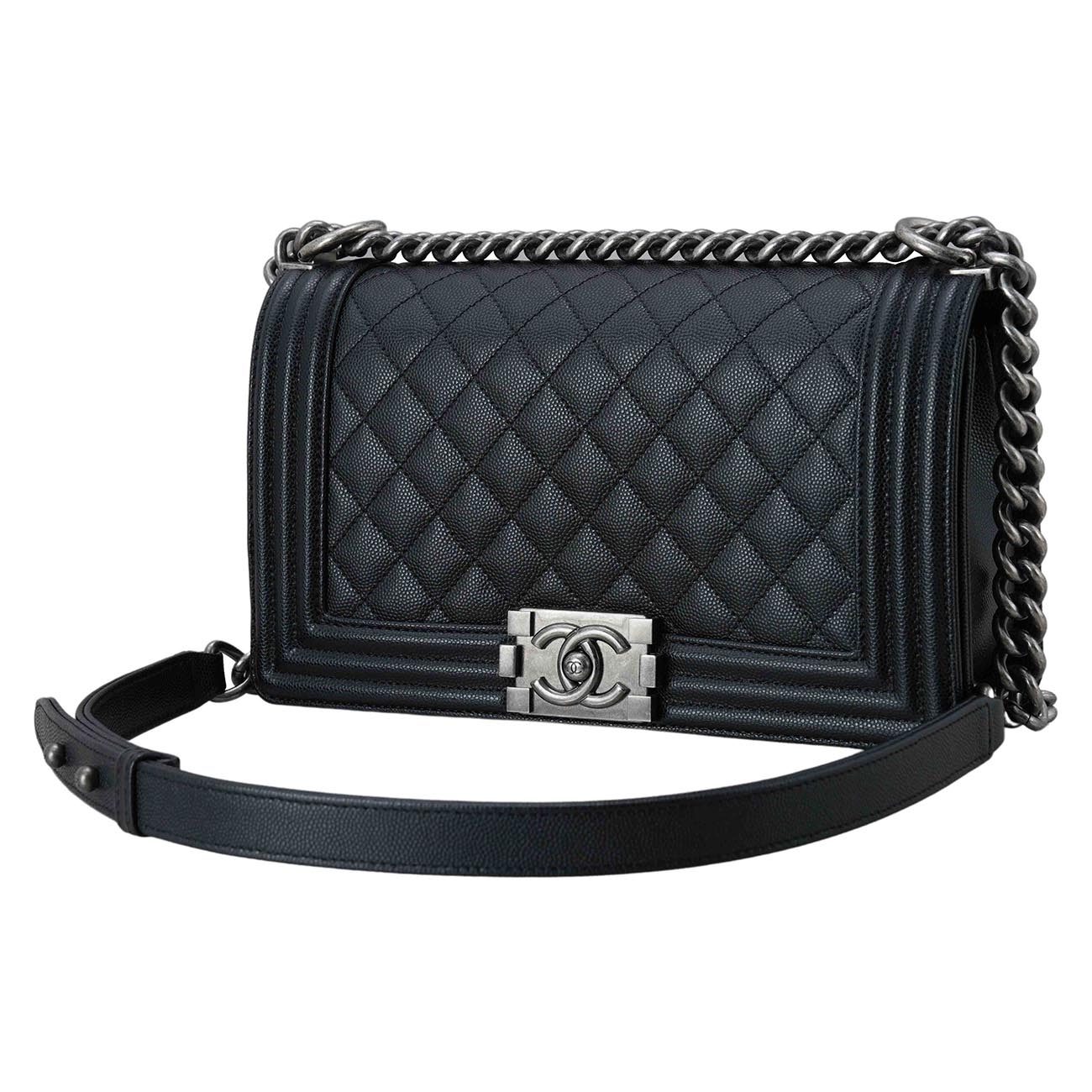 CHANEL(USED)샤넬 캐비어 보이샤넬 미듐 플랩백