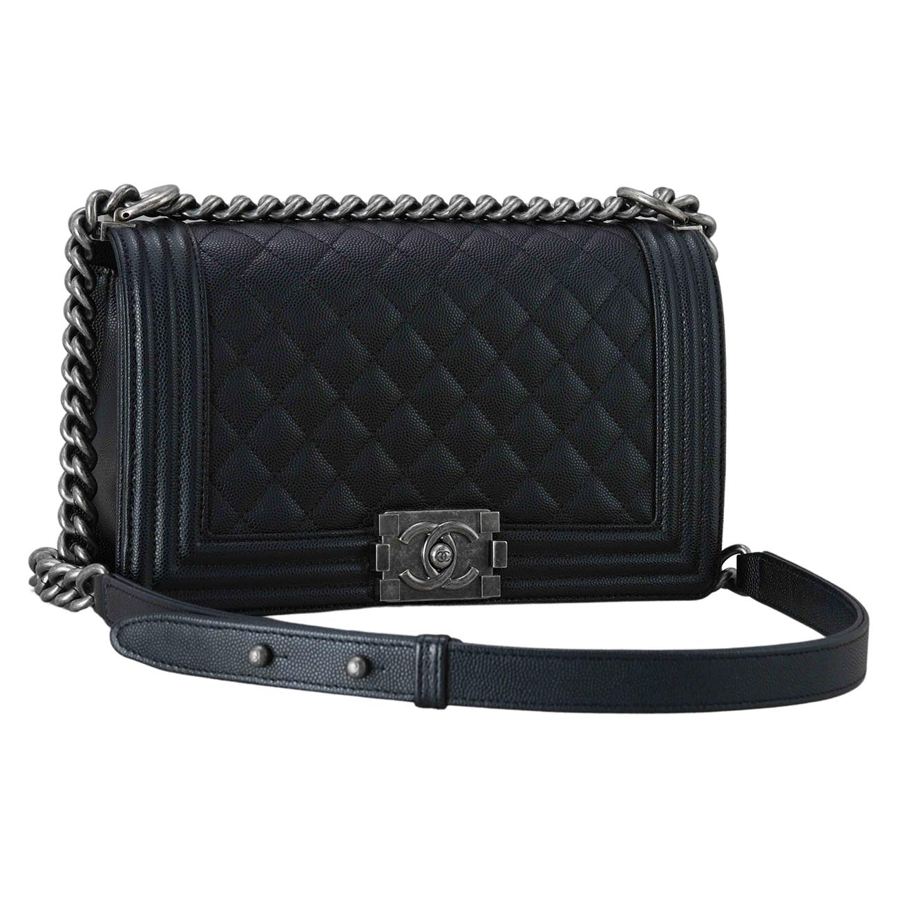 CHANEL(USED)샤넬 캐비어 보이샤넬 미듐 플랩백