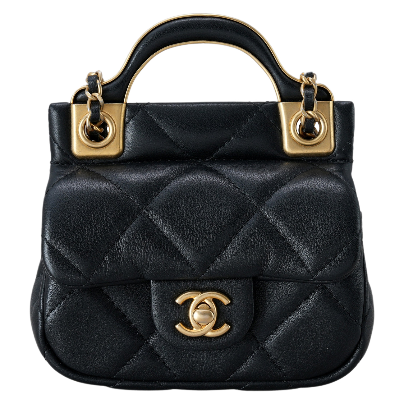 CHANEL(USED)샤넬 시즌 탑핸들 체인 플랩 지갑