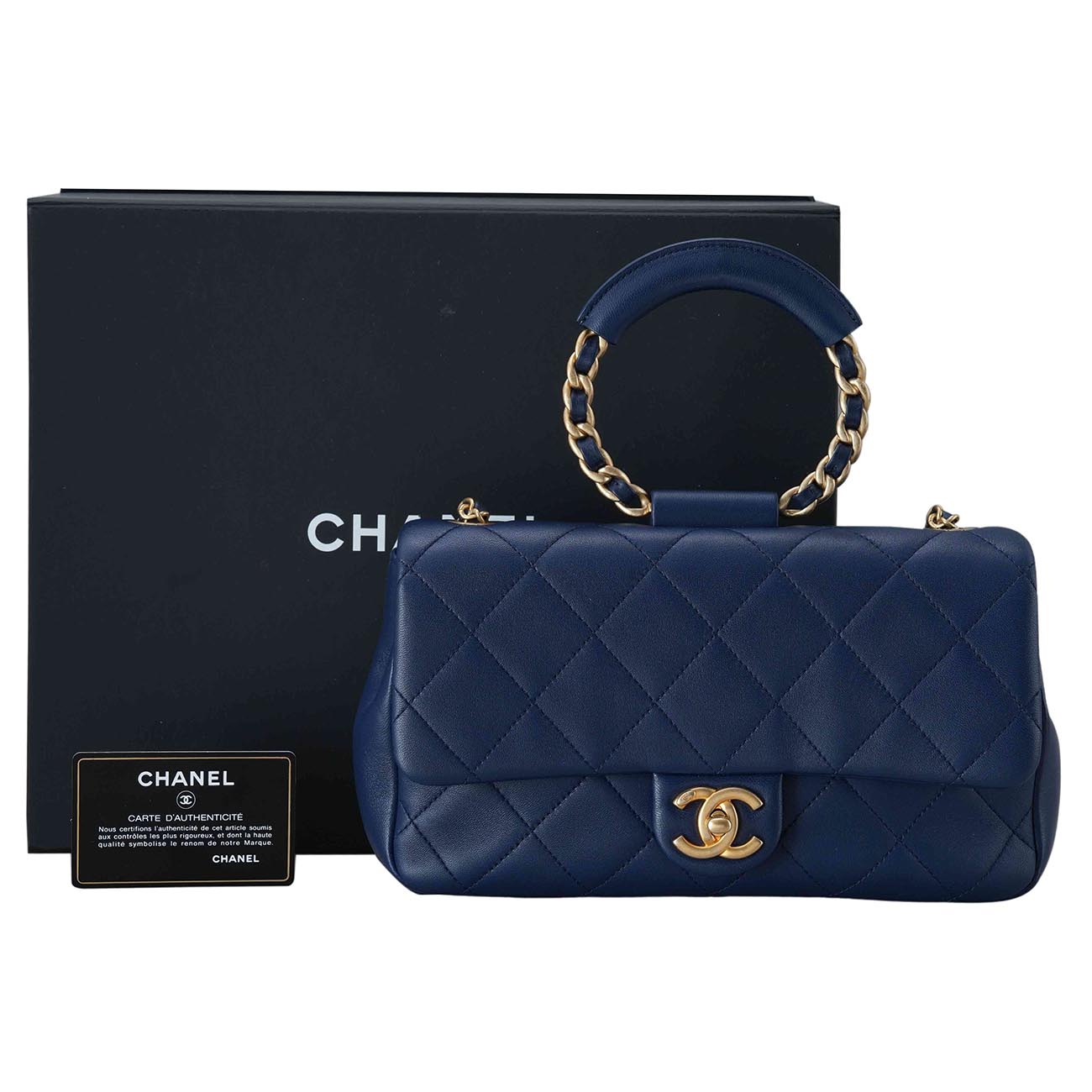 CHANEL(USED)샤넬 시즌 클래식 체인  탑핸들 플랩백