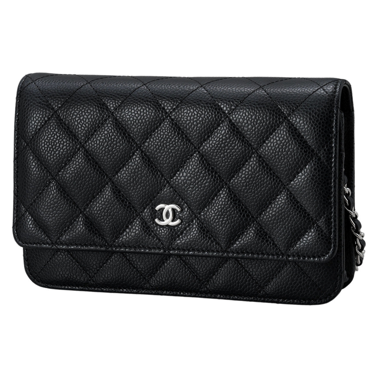 CHANEL(USED)샤넬 클래식 캐비어 WOC 은장