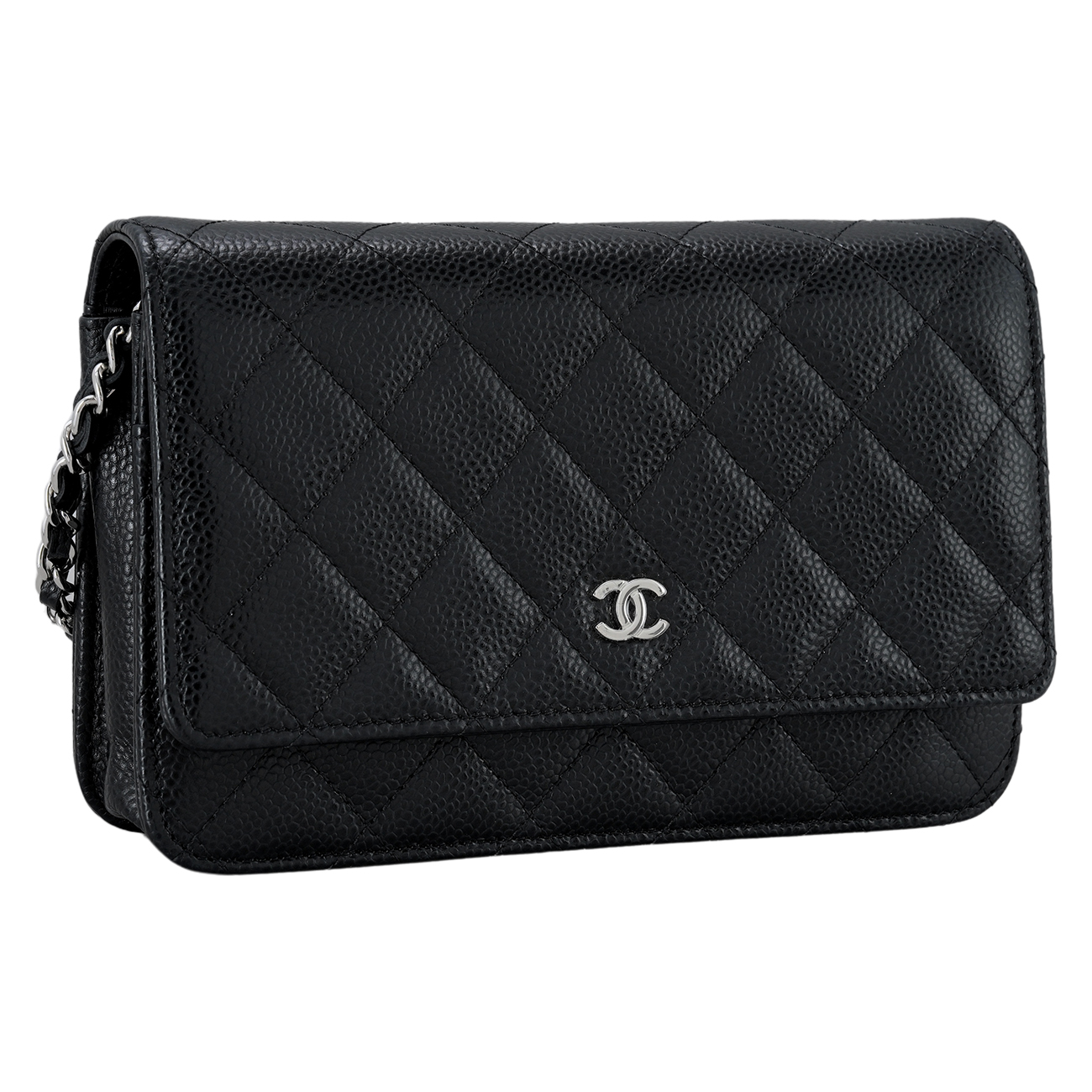 CHANEL(USED)샤넬 클래식 캐비어 WOC 은장