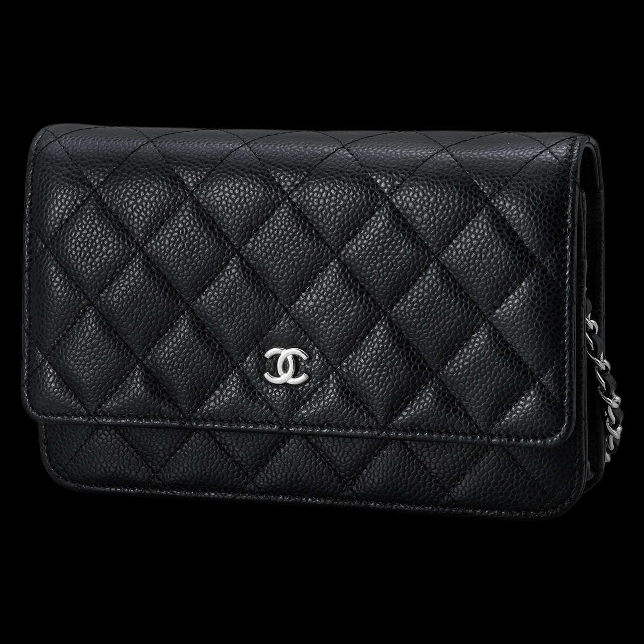 CHANEL(USED)샤넬 클래식 캐비어 WOC 은장