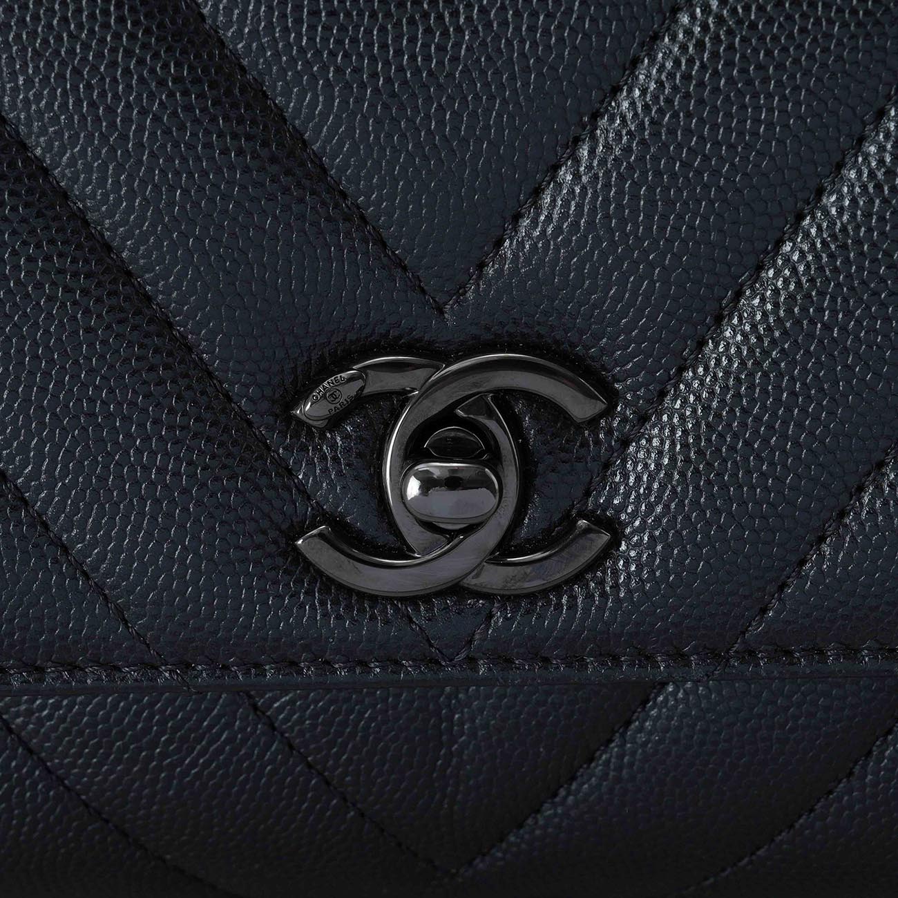 CHANEL(USED)샤넬 캐비어 쉐브론 코코핸들 미니