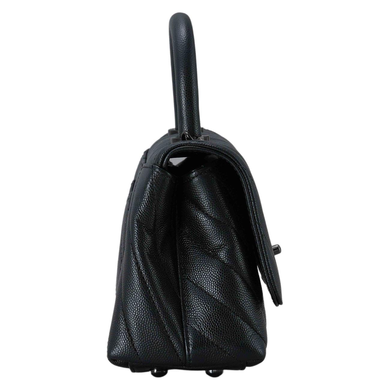 CHANEL(USED)샤넬 캐비어 쉐브론 코코핸들 미니