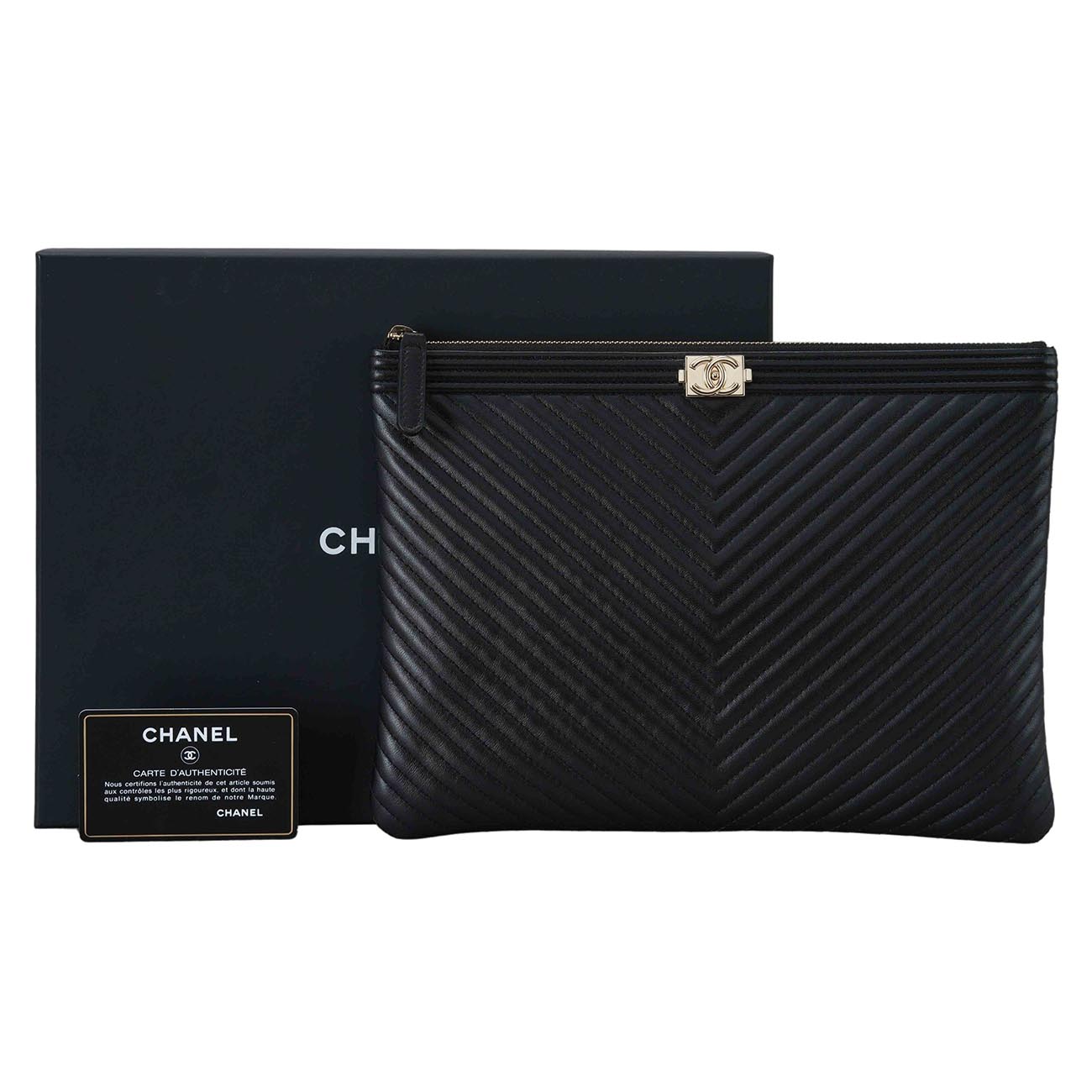 CHANEL(USED)샤넬 A84406 쉐브론 클러치