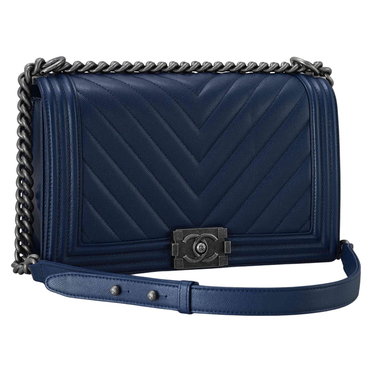 CHANEL(USED)샤넬 캐비어 쉐브론 보이샤넬 라지 플랩백