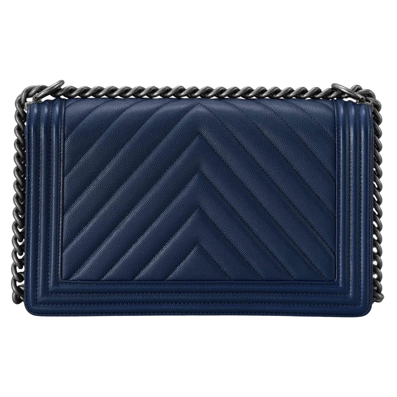 CHANEL(USED)샤넬 캐비어 쉐브론 보이샤넬 라지 플랩백