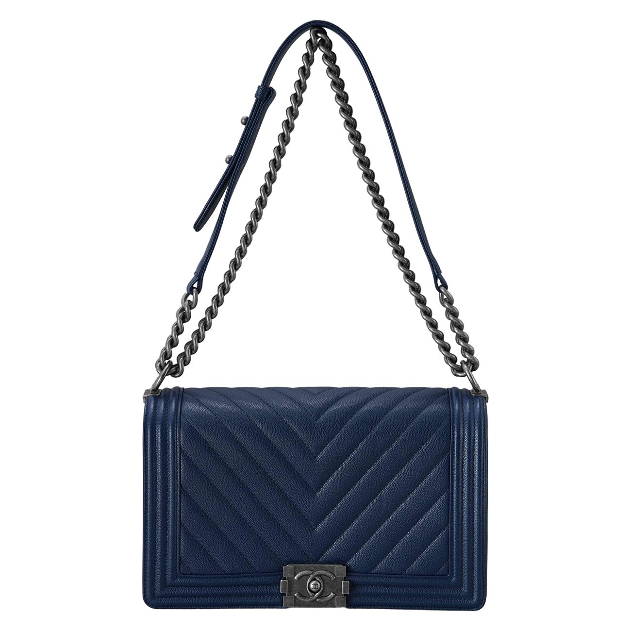 CHANEL(USED)샤넬 캐비어 쉐브론 보이샤넬 라지 플랩백
