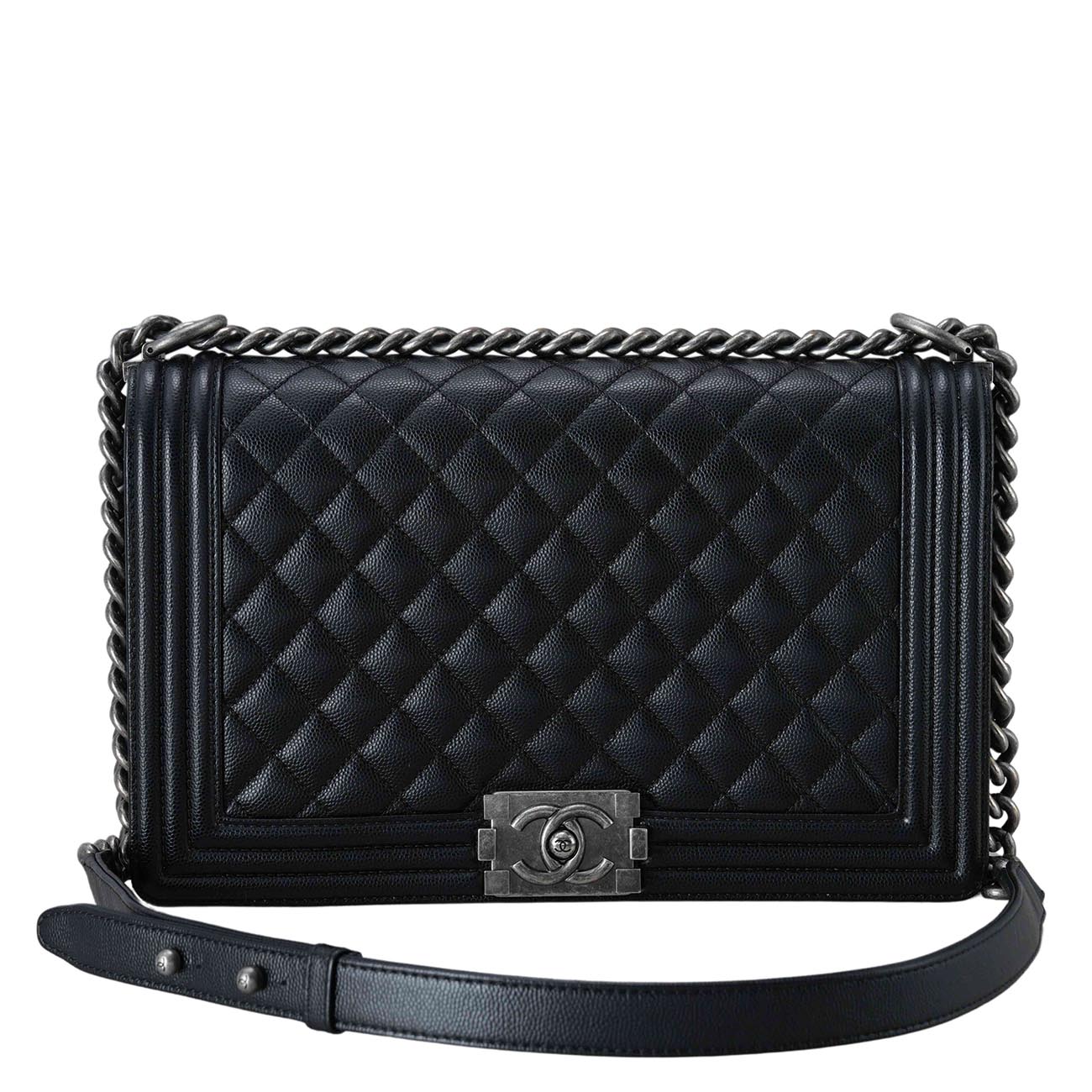 CHANEL(USED)샤넬 캐비어 클래식 보이샤넬 라지 플랩백