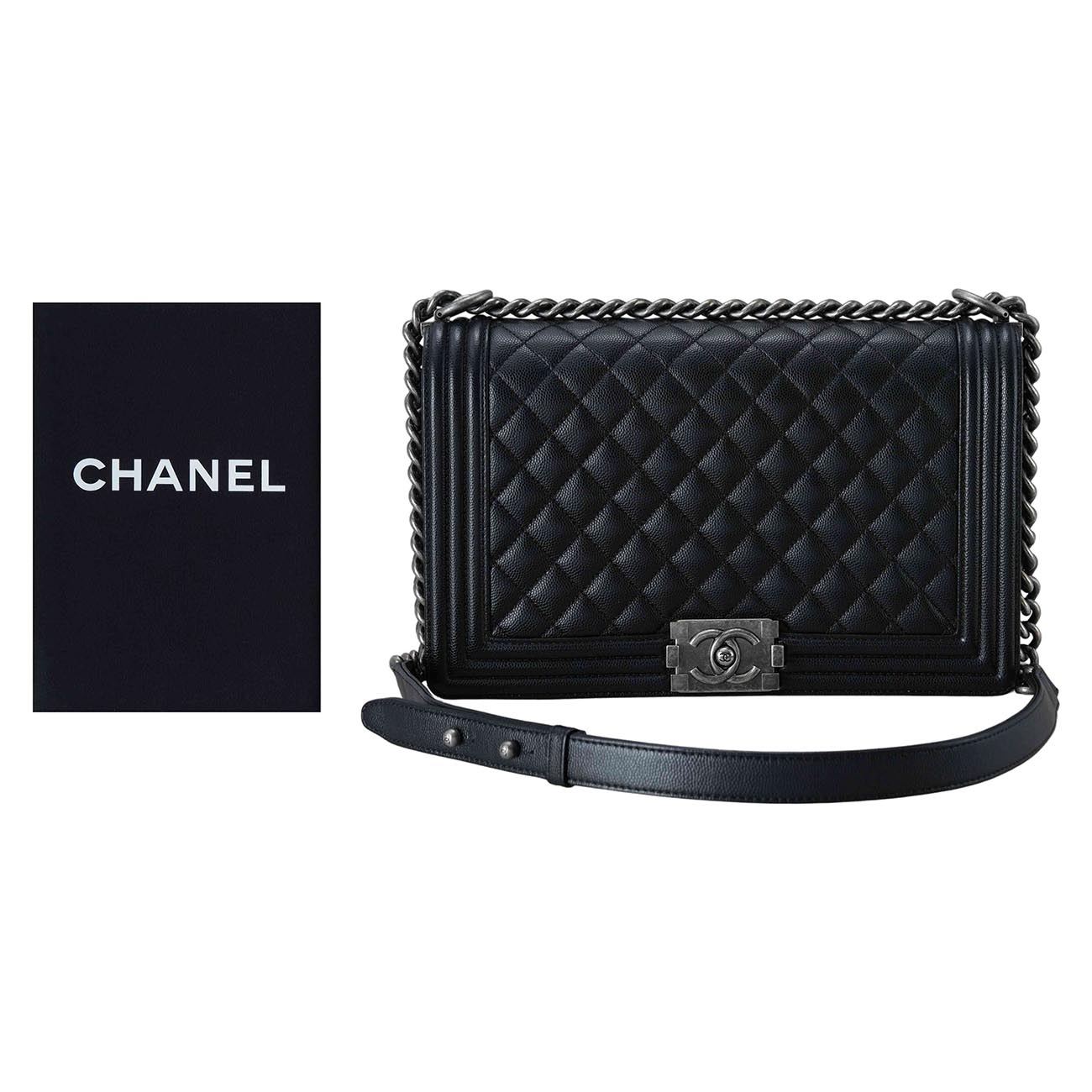 CHANEL(USED)샤넬 캐비어 클래식 보이샤넬 라지 플랩백